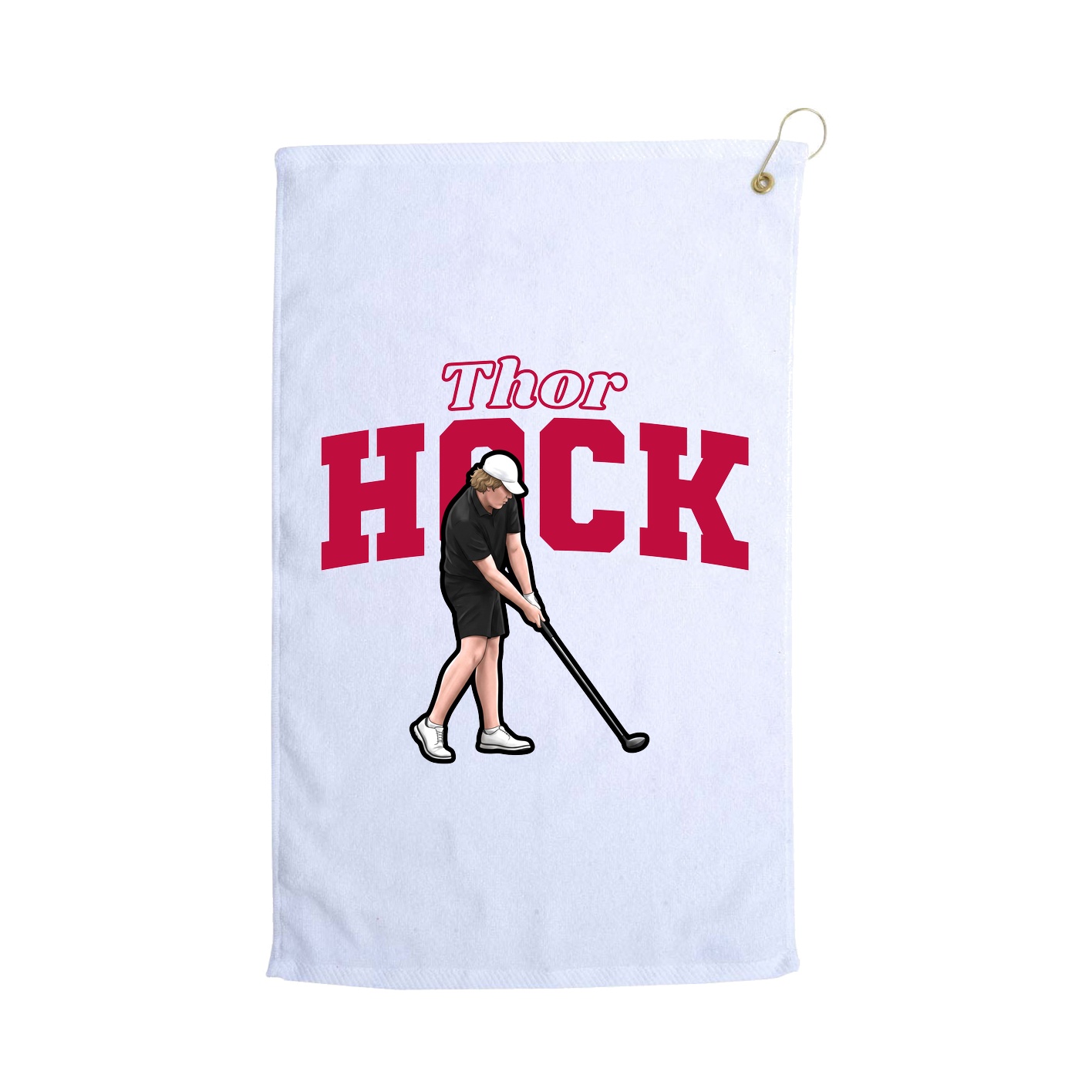 Golf Towel — Name Arch in White