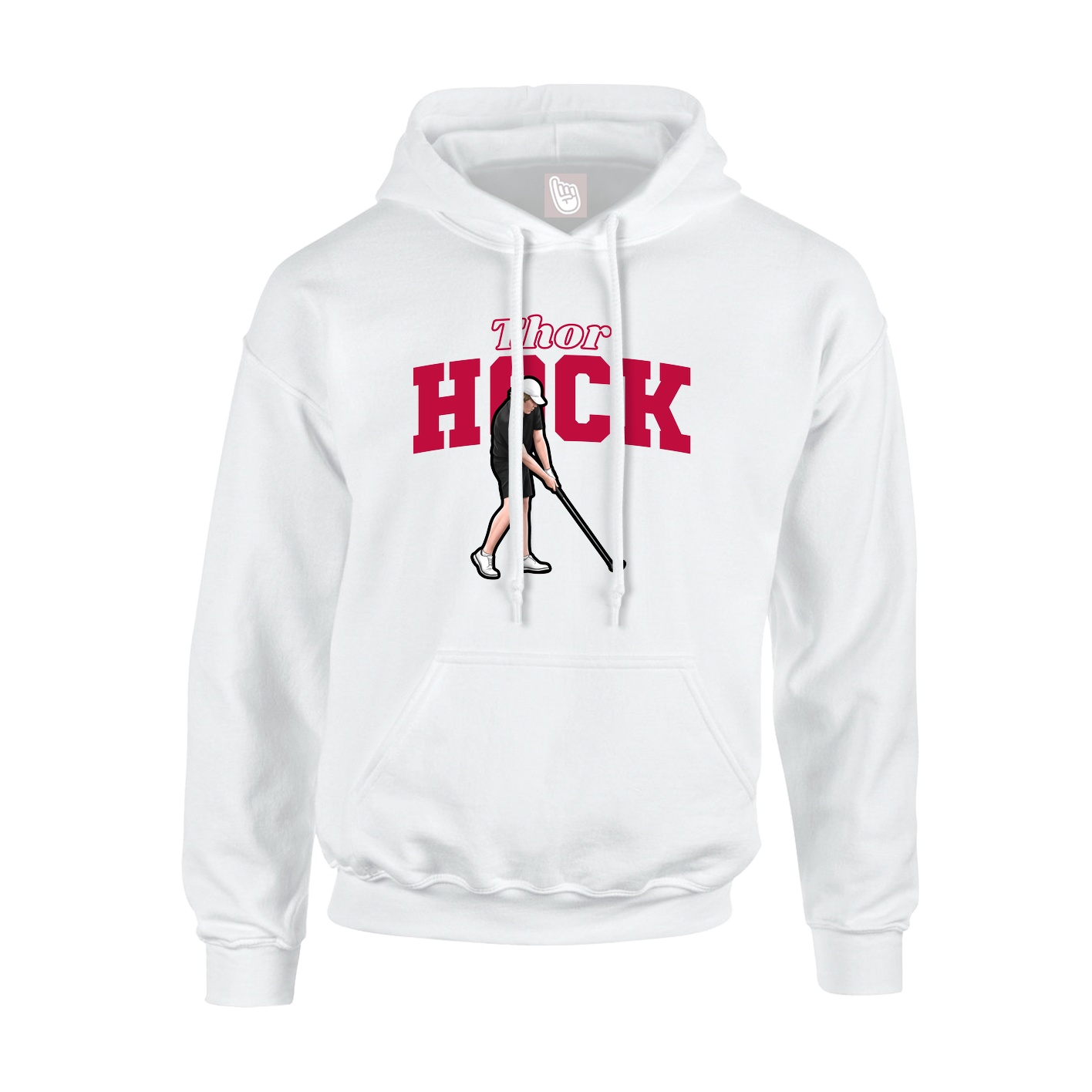 Youth Hoodie — Name Arch in White