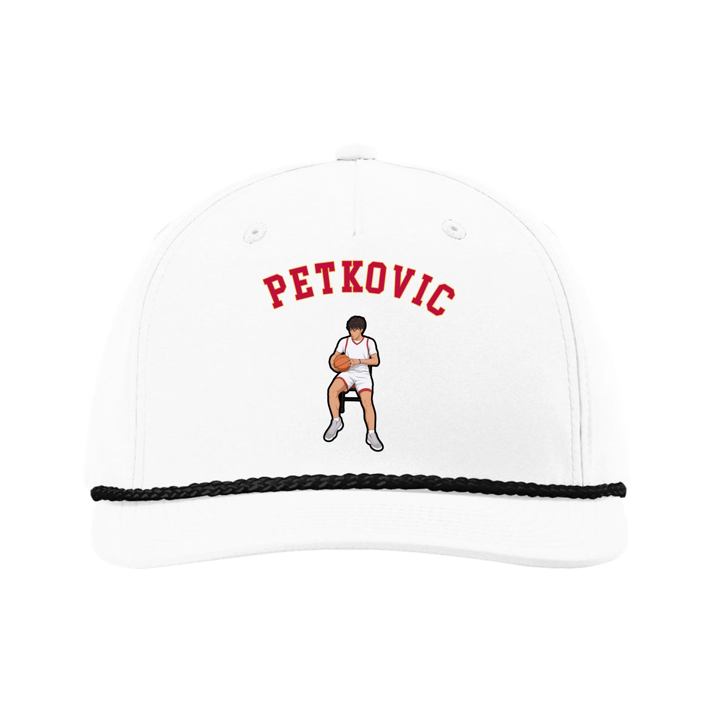Five-Panel Classic Rope Cap — Shirsey Arch in White