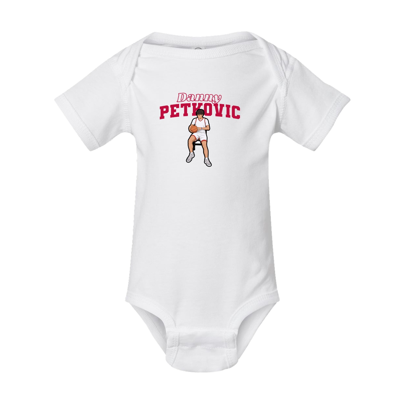 Baby Onesie — Name Arch in White