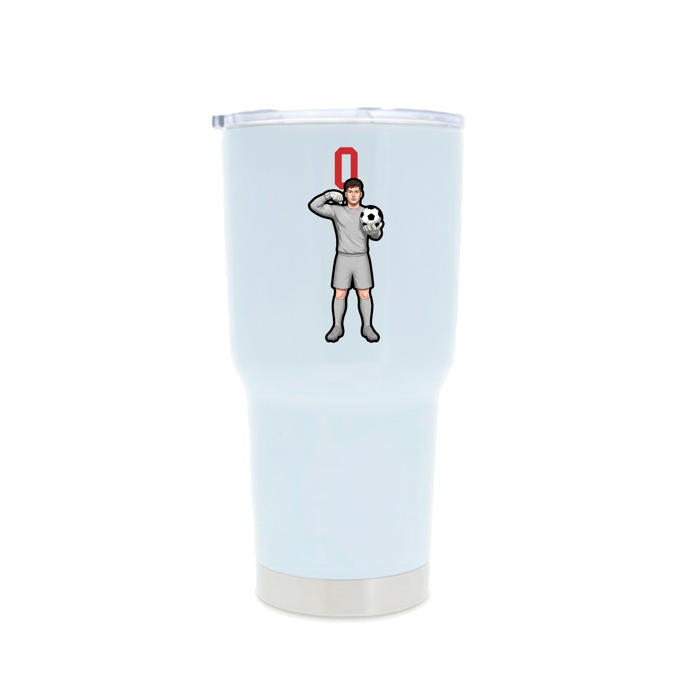 30oz Stainless Steel Tumbler — Number Top in White