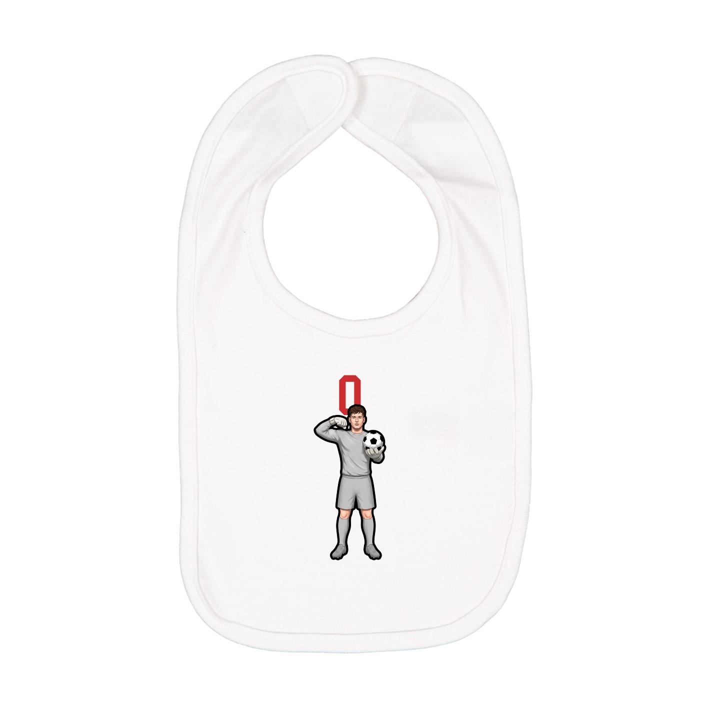 Infant Bib — Number Top in White