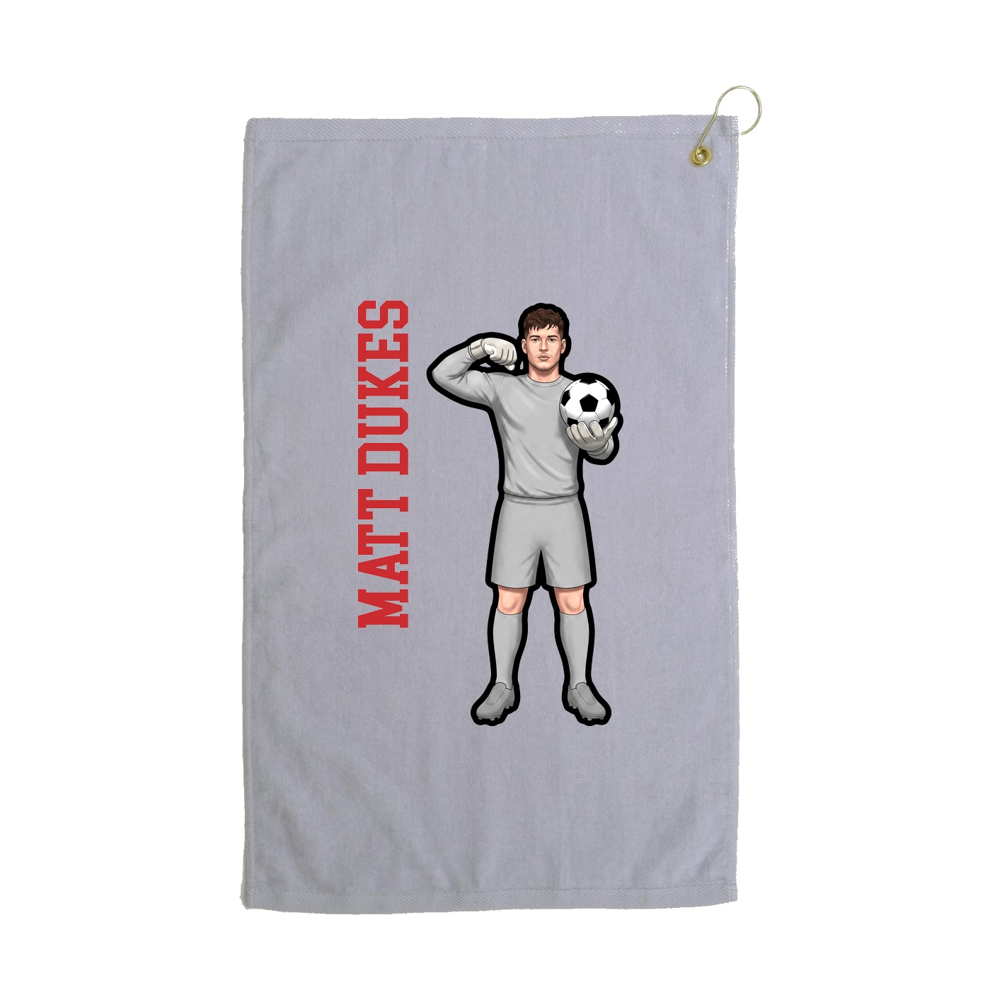 Golf Towel — Name Vertical in Grey