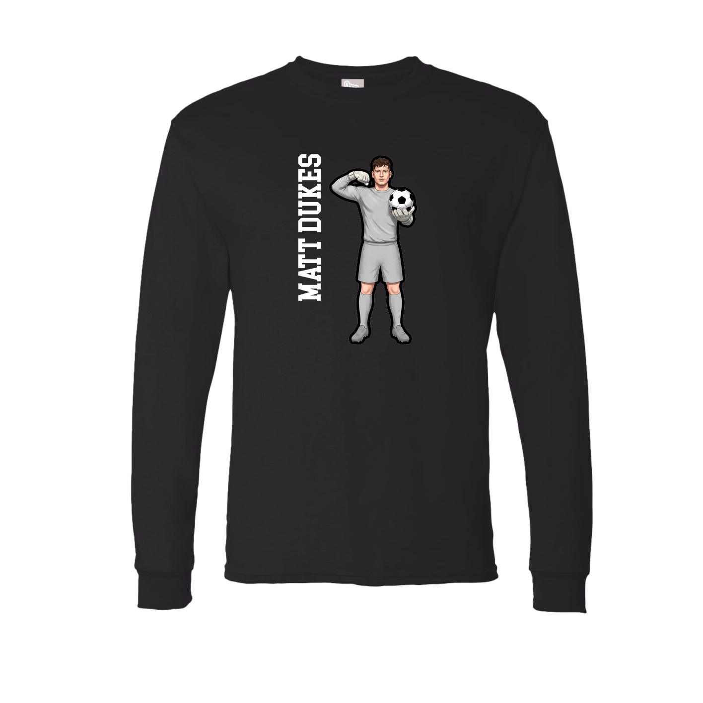 Long Sleeve Tee — Name Vertical in Black