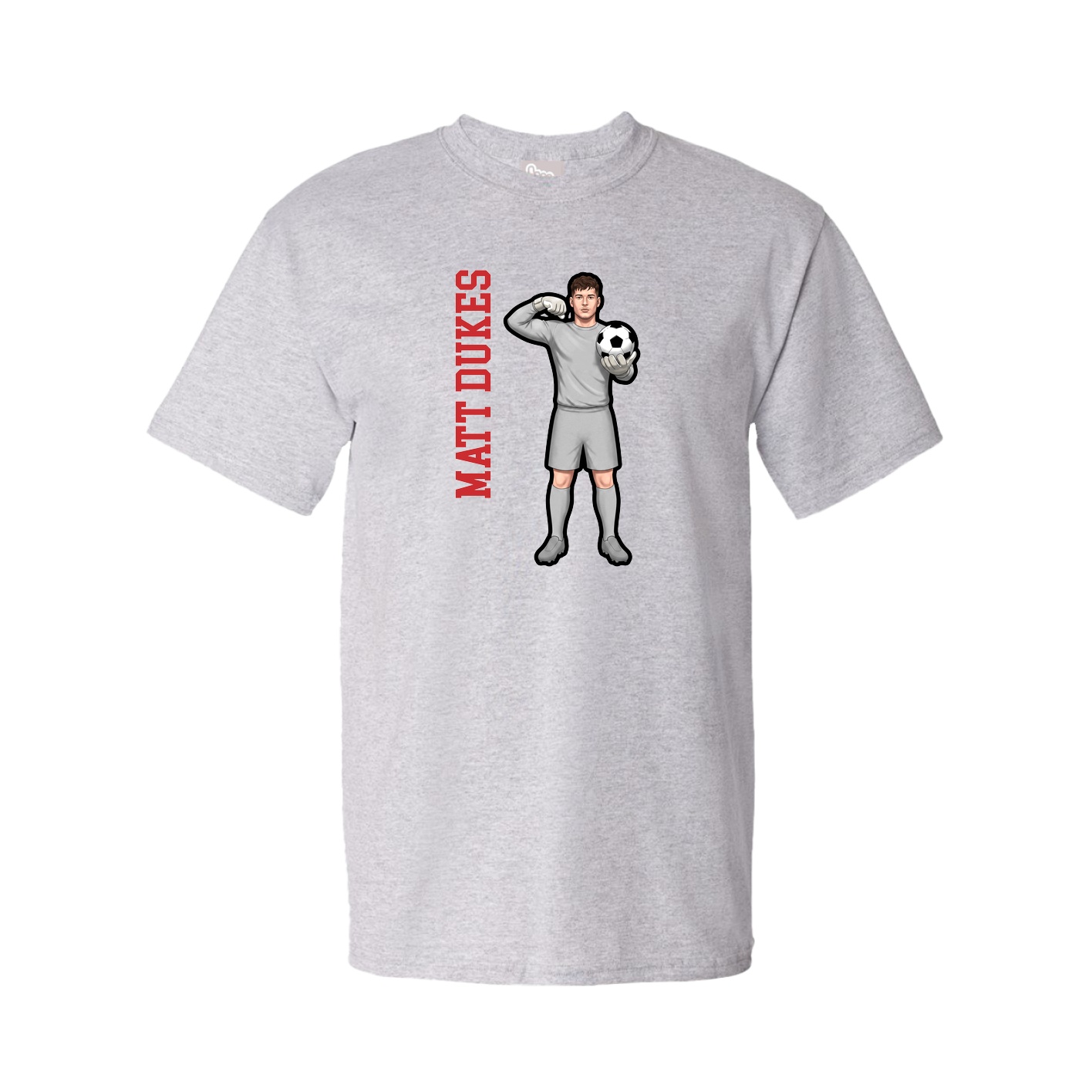 Youth Tee — Name Vertical in Grey