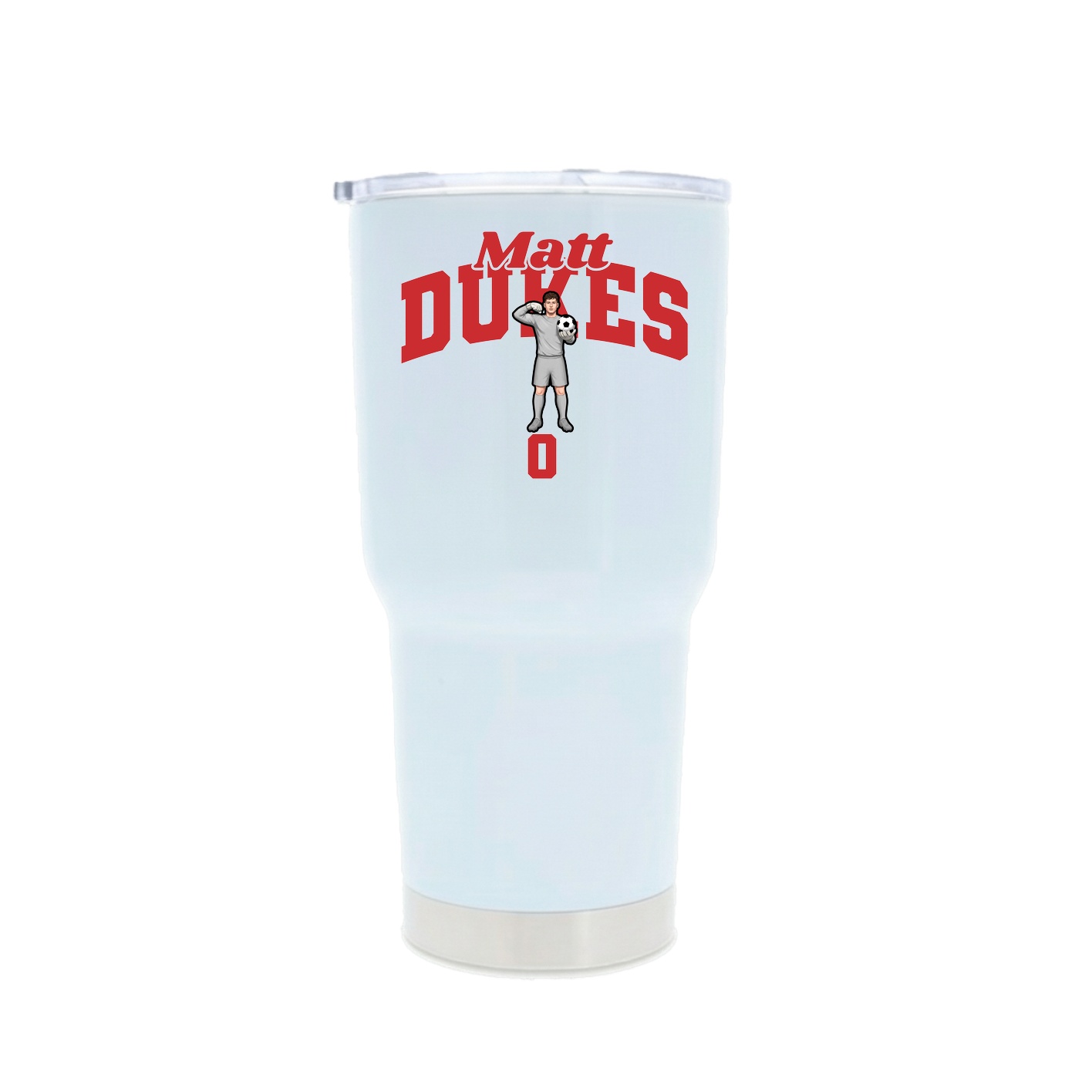 30oz Stainless Steel Tumbler — Signature Arch in White