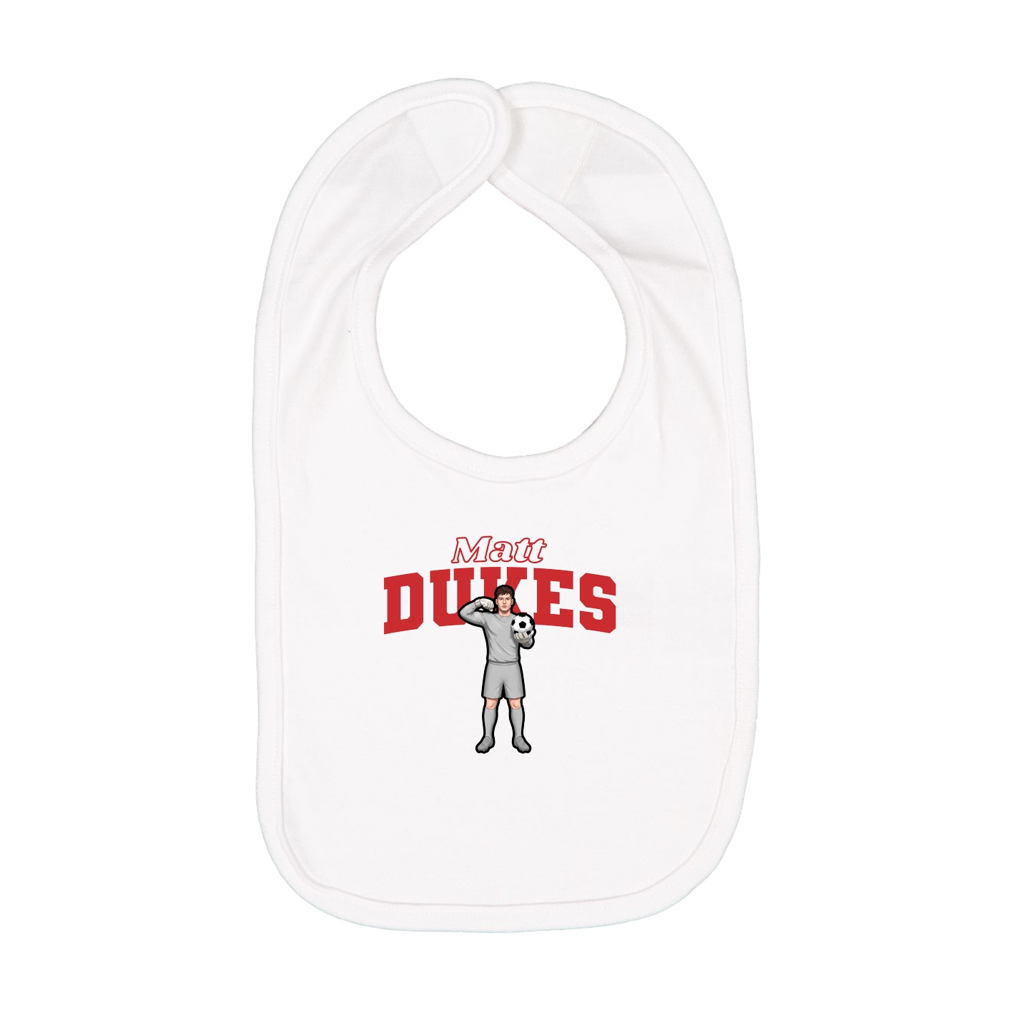 Infant Bib — Name Arch in White