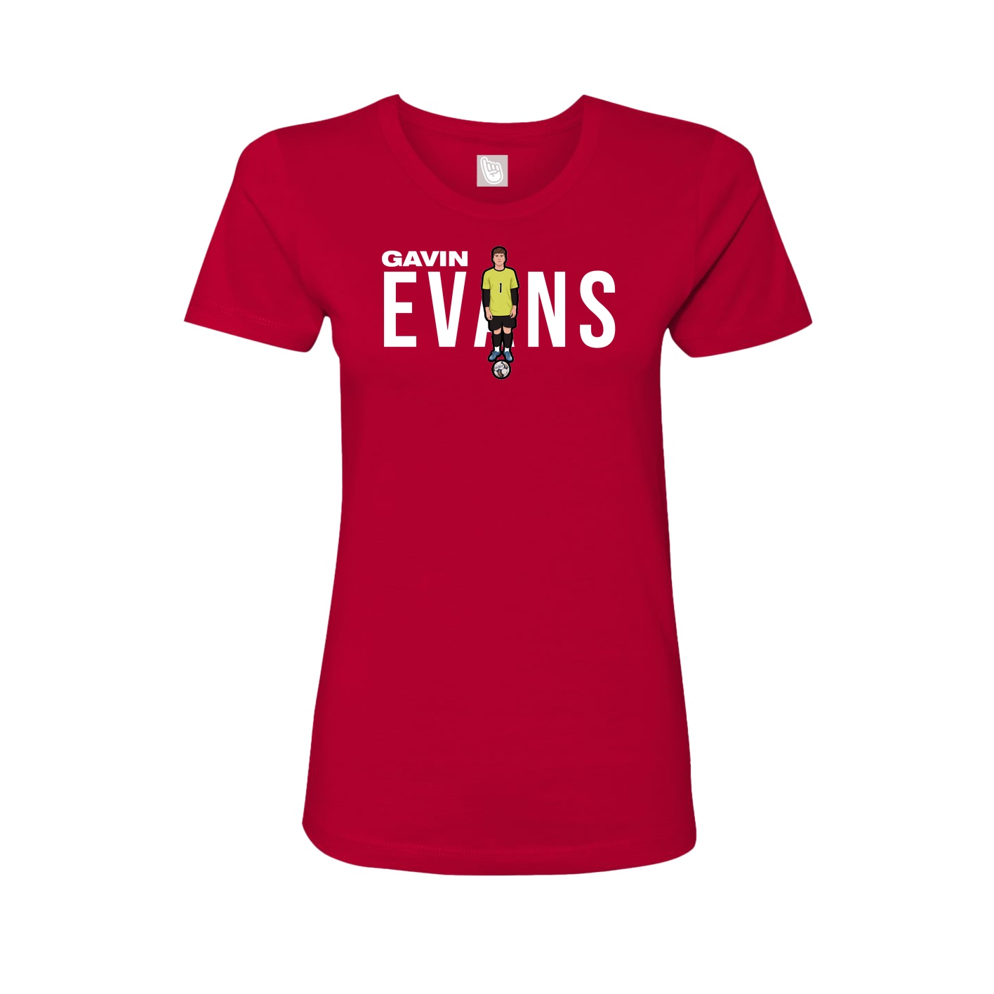 Fitted Women's Tee — Player Name in Red