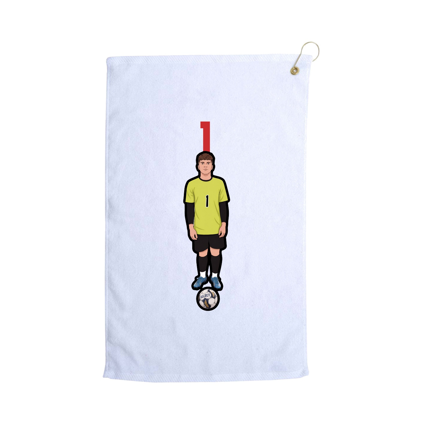 Golf Towel — Number Top in White
