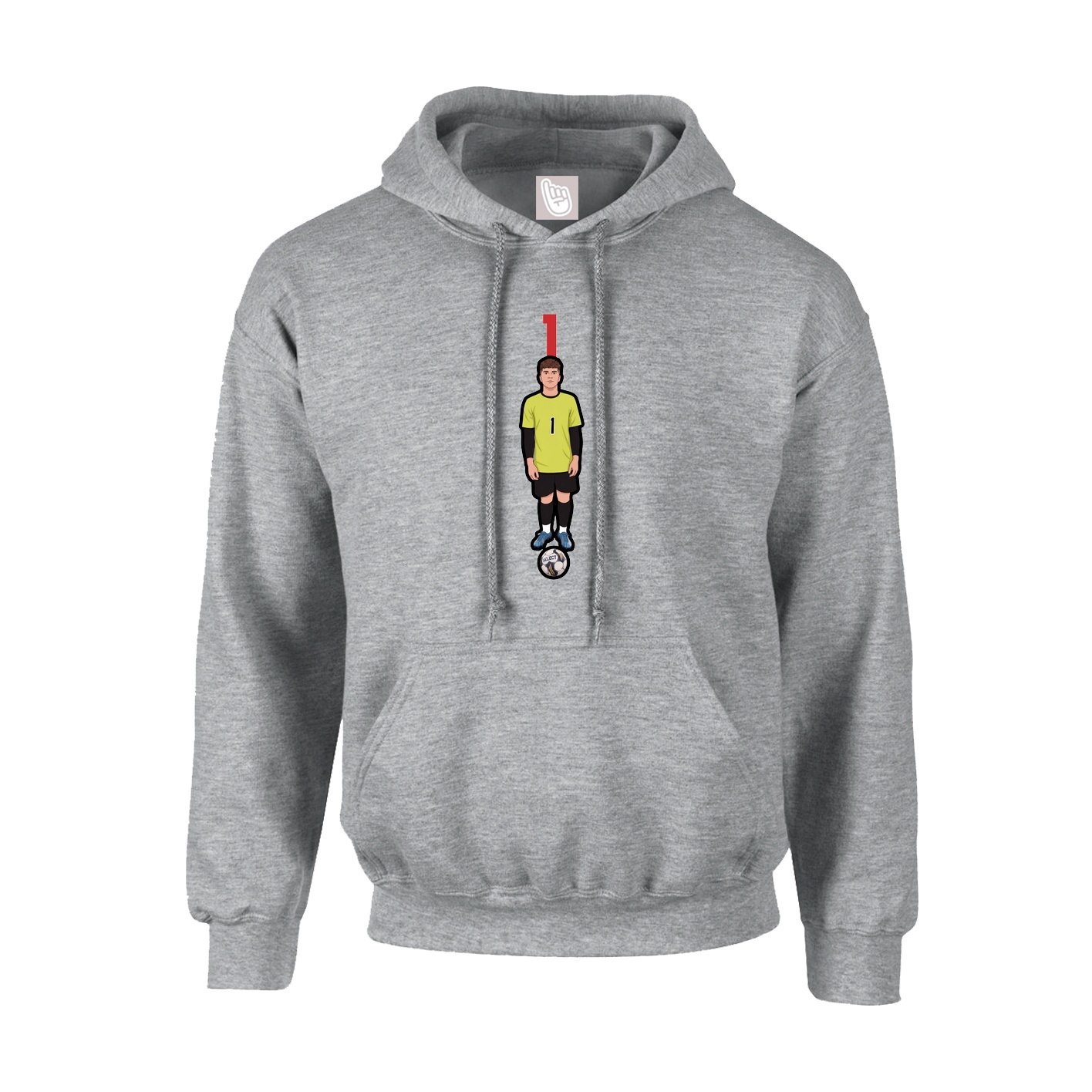 Youth Hoodie — Number Top in Grey