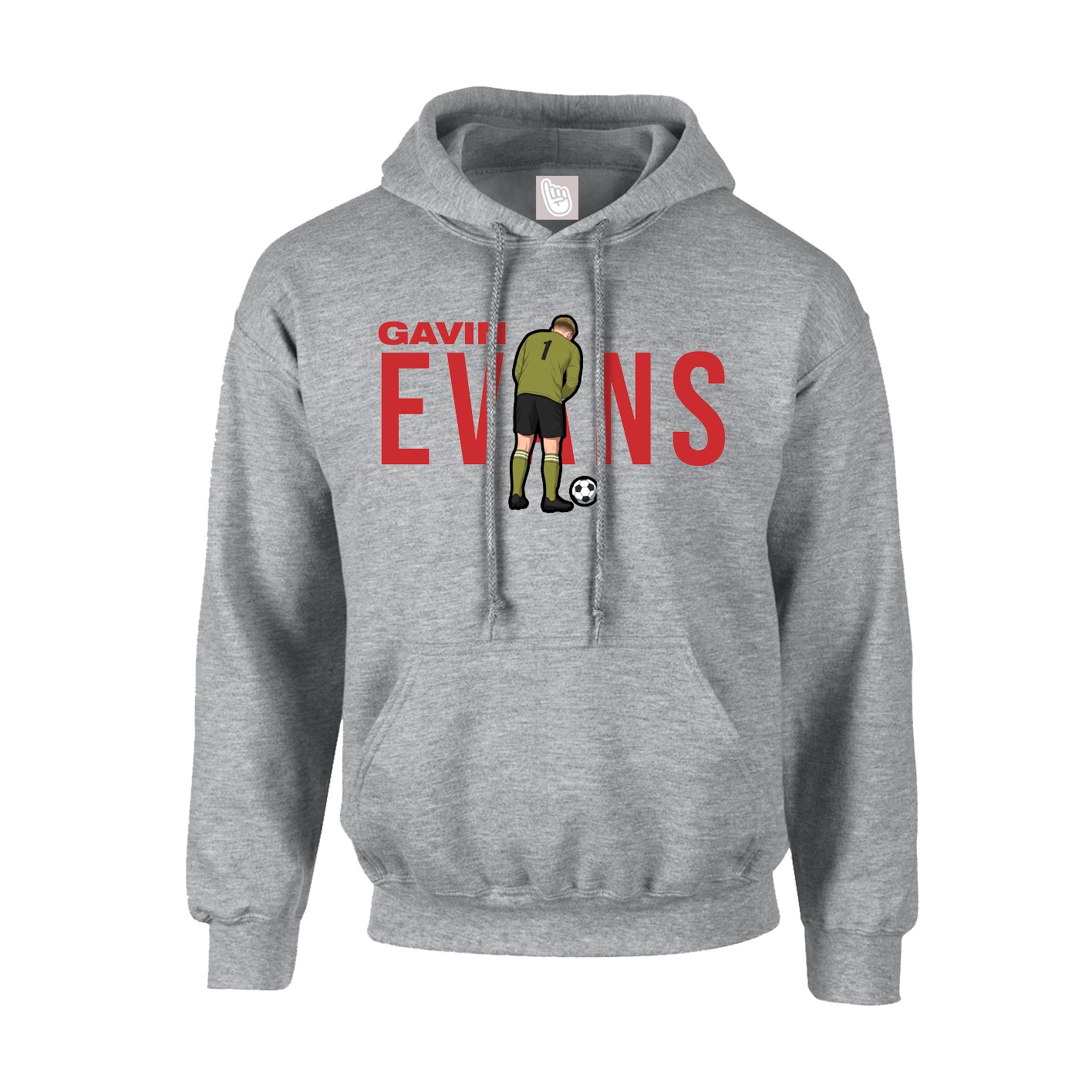 Youth Hoodie — Player Name in Grey
