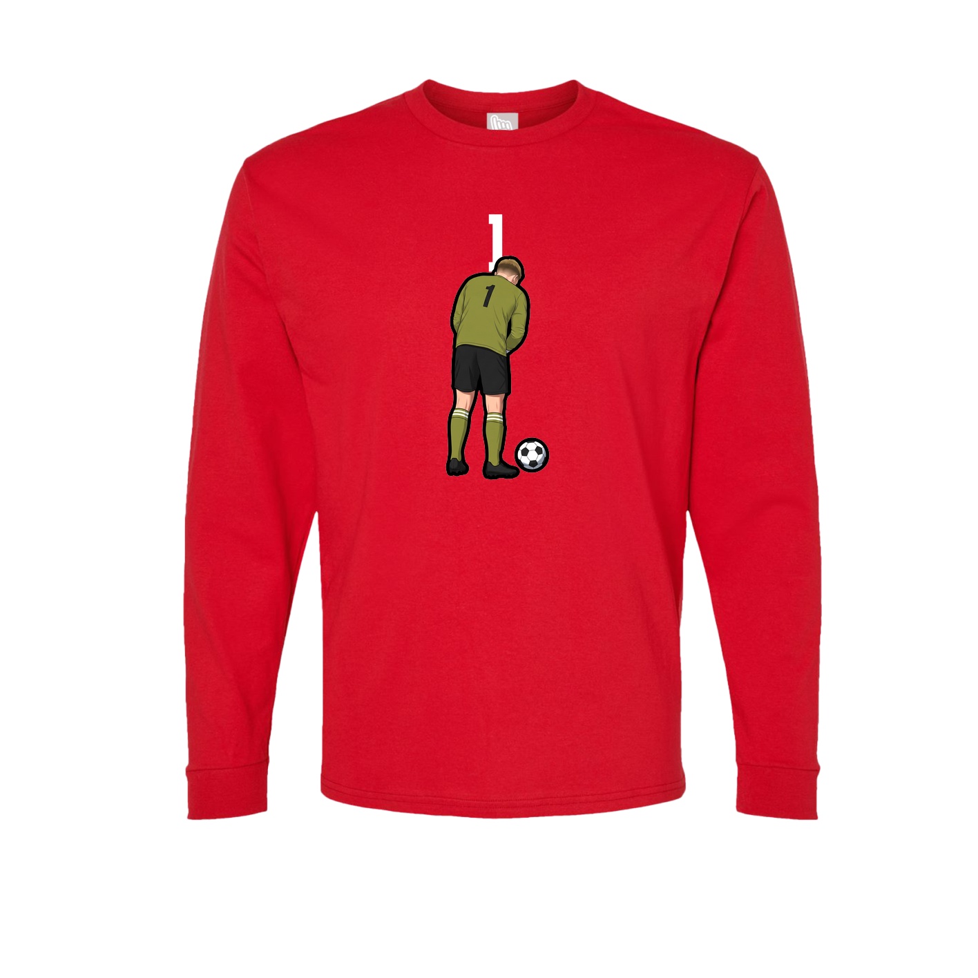 Long Sleeve Tee — Number Top in Red