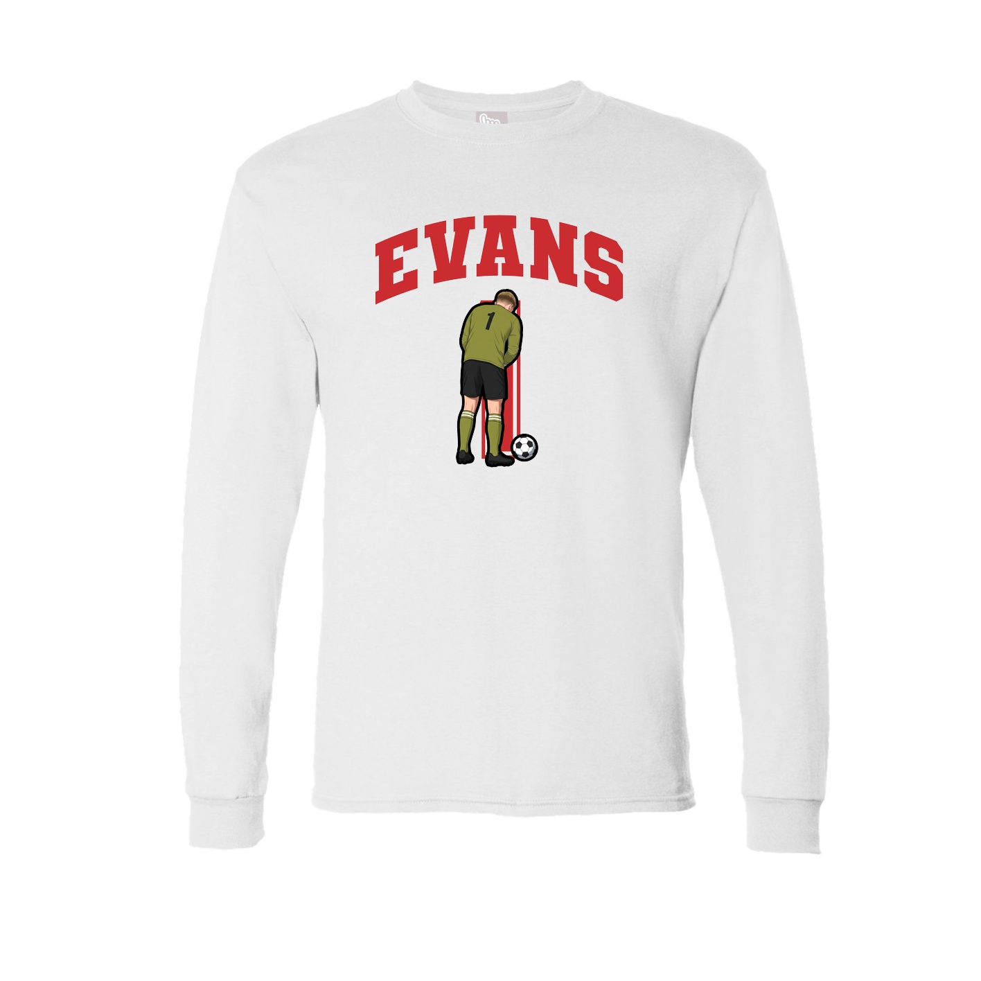 Long Sleeve Tee — Number in White