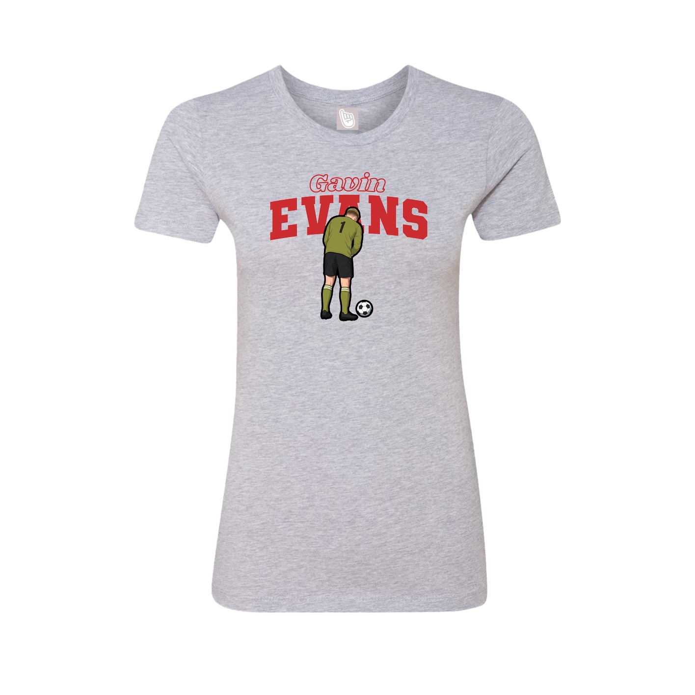 Fitted Women's Tee — Name Arch in Grey