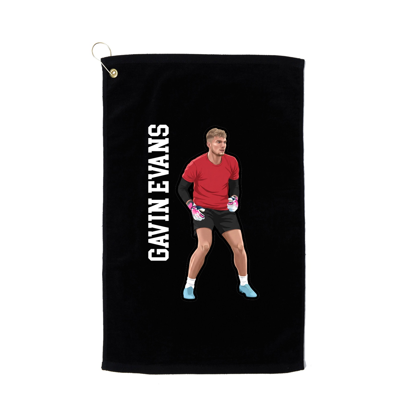 Golf Towel — Name Vertical in Black