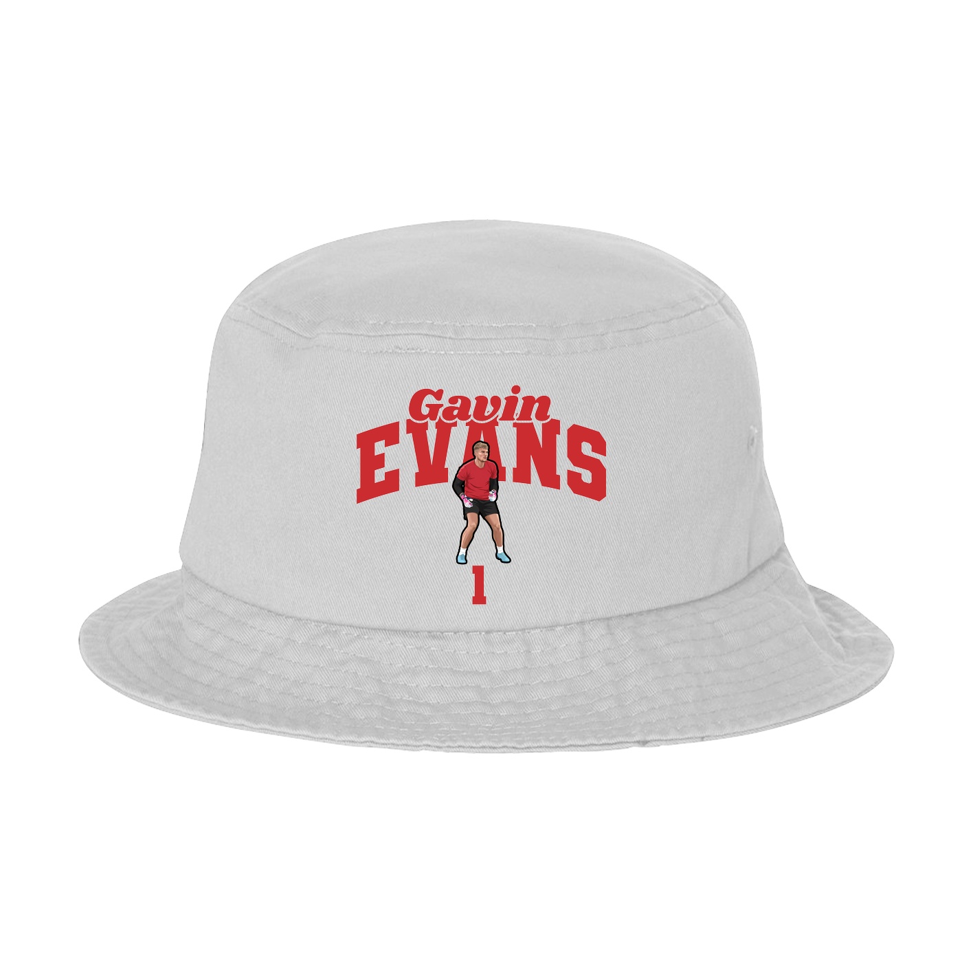 Bucket Cap — Signature Arch in White