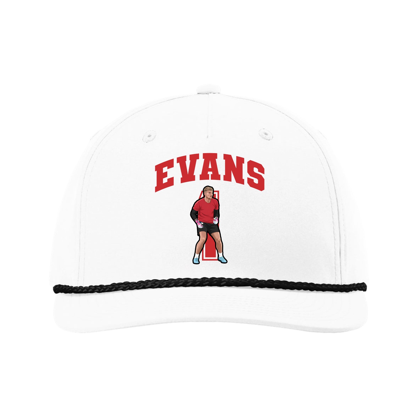 Five-Panel Classic Rope Cap — Number in White