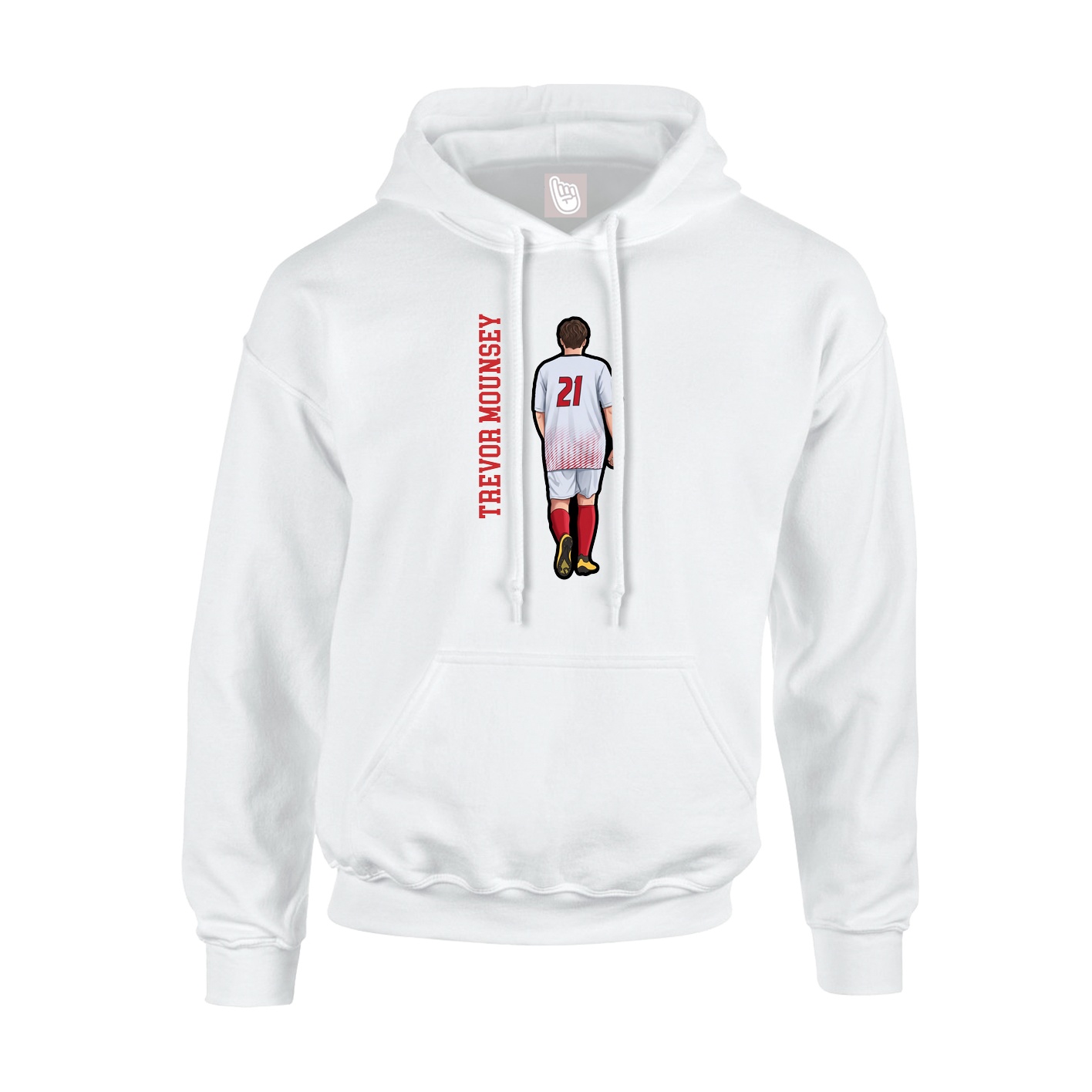 Youth Hoodie — Name Vertical in White