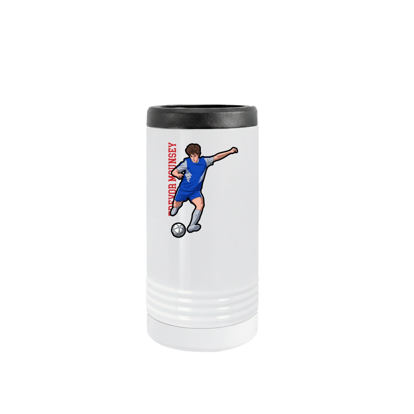 Slim Beverage Holder — Name Vertical in White