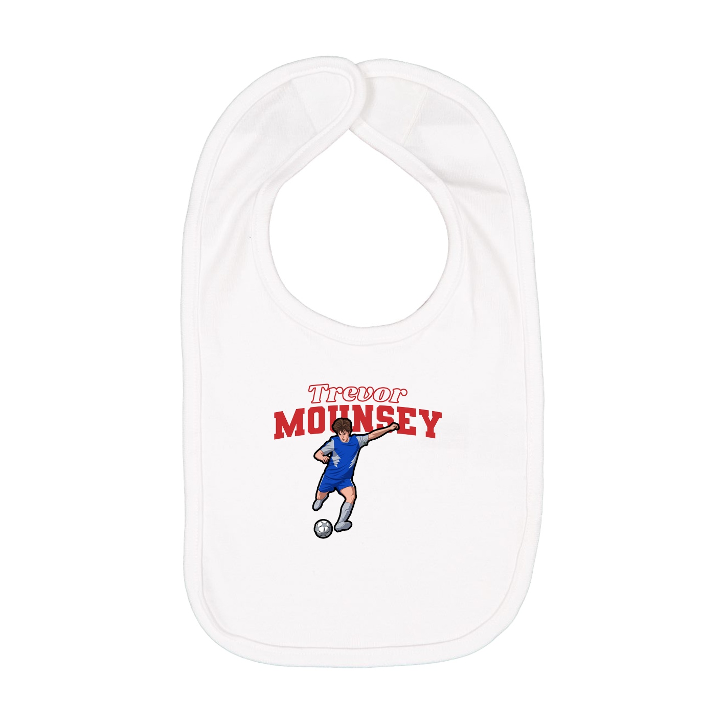 Infant Bib — Name Arch in White