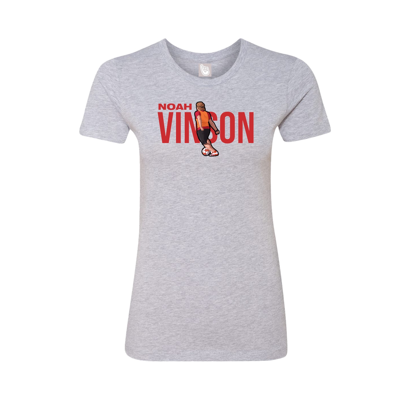 Fitted Women's Tee — Player Name in Grey