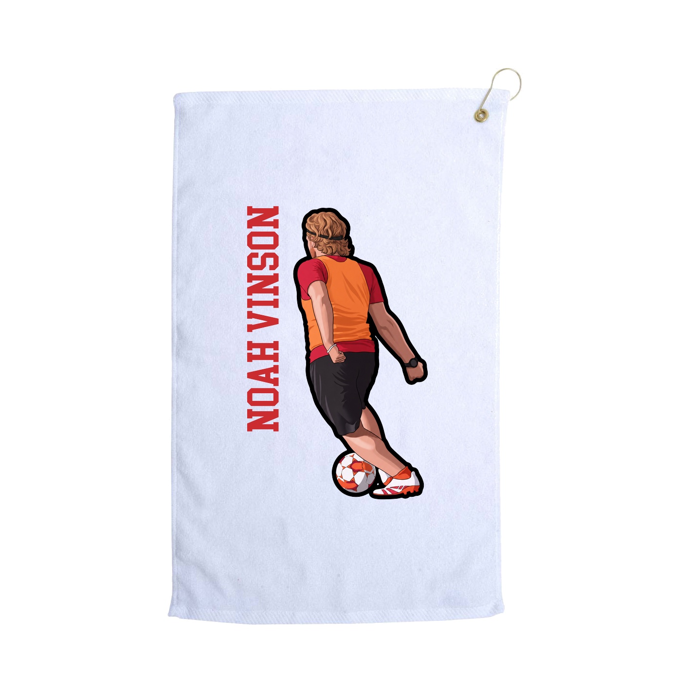 Golf Towel — Name Vertical in White