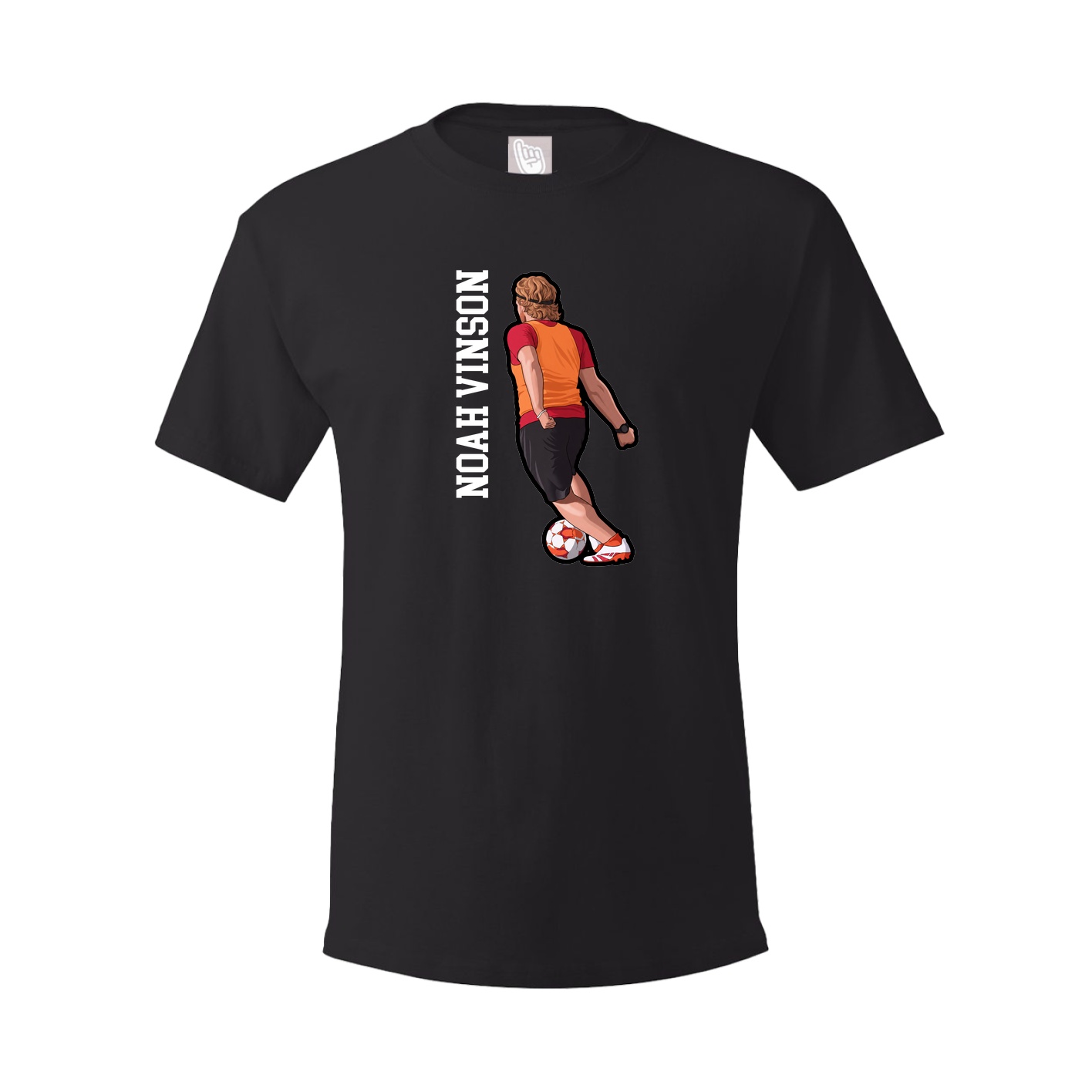 Youth Tee — Name Vertical in Black