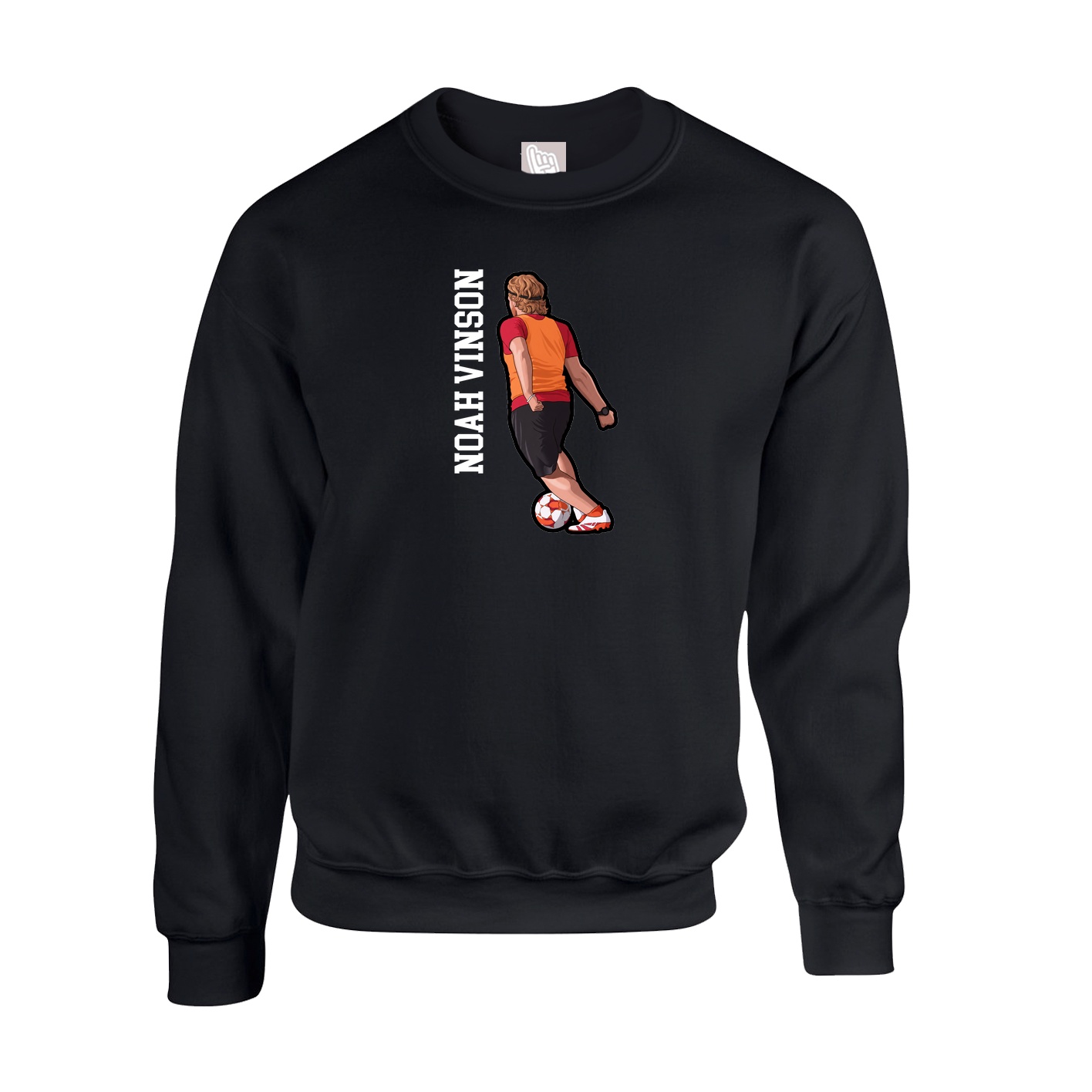 Fleece Crew — Name Vertical in Black
