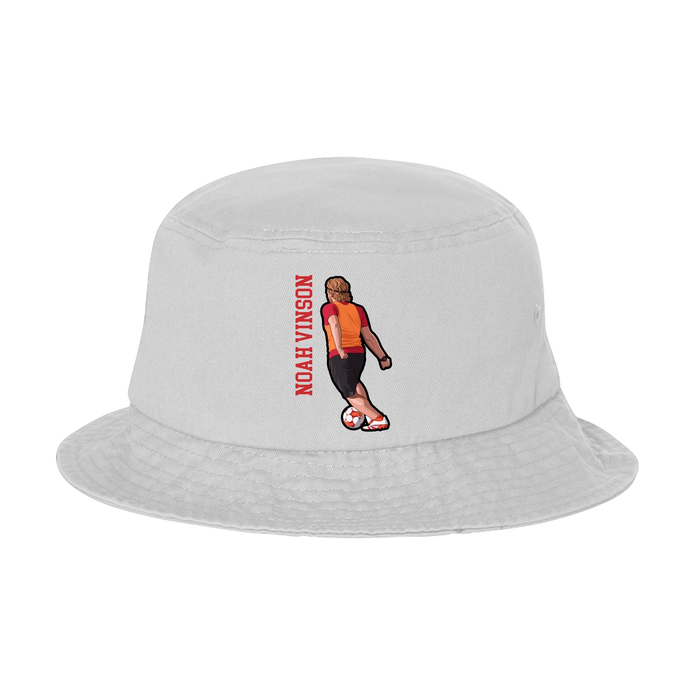 Bucket Cap — Name Vertical in White