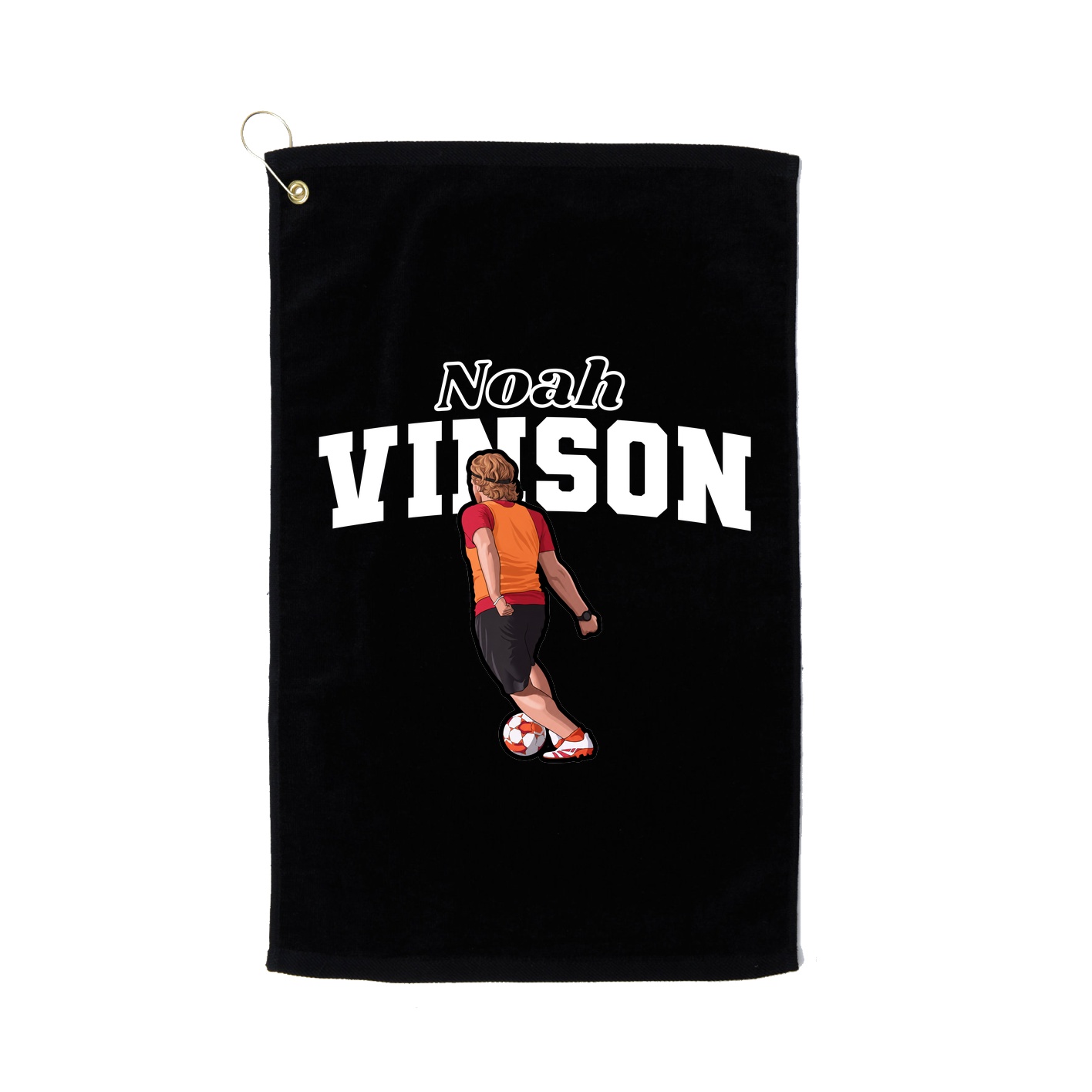 Golf Towel — Name Arch in Black