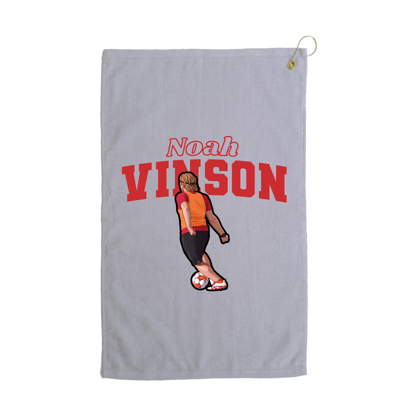 Golf Towel — Name Arch in Grey