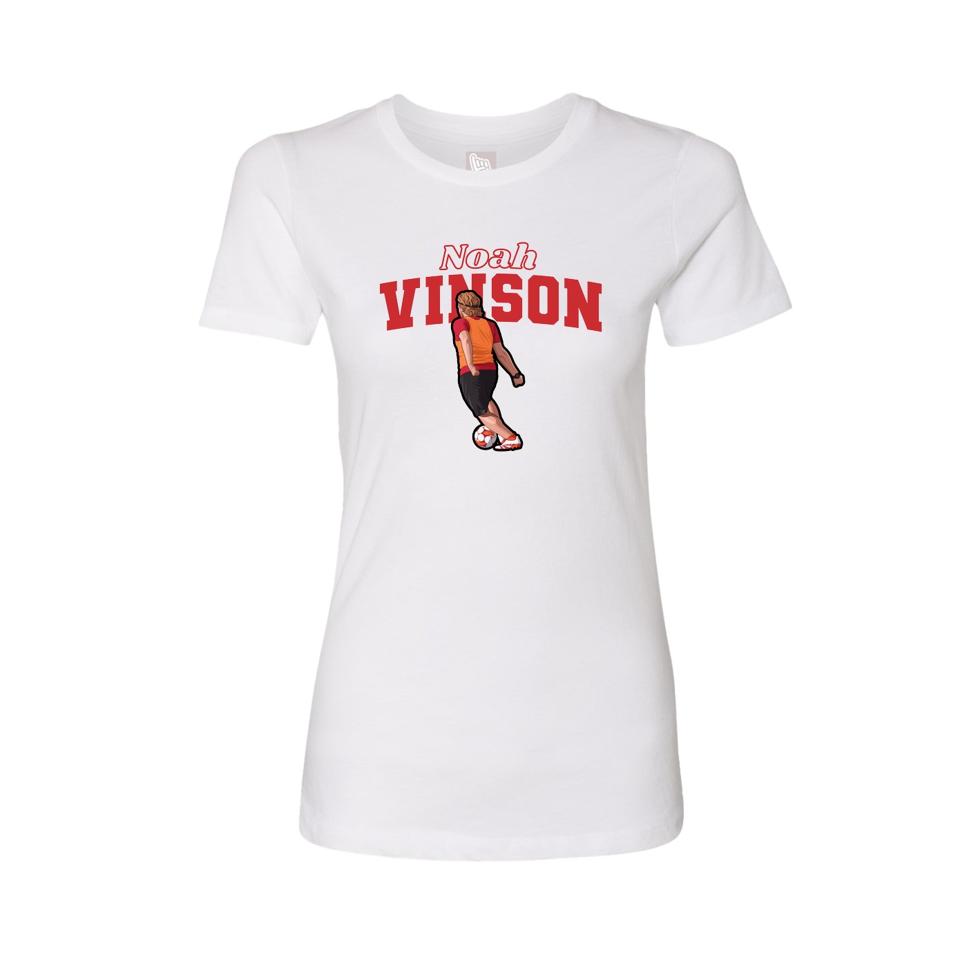 Fitted Women's Tee — Name Arch in White