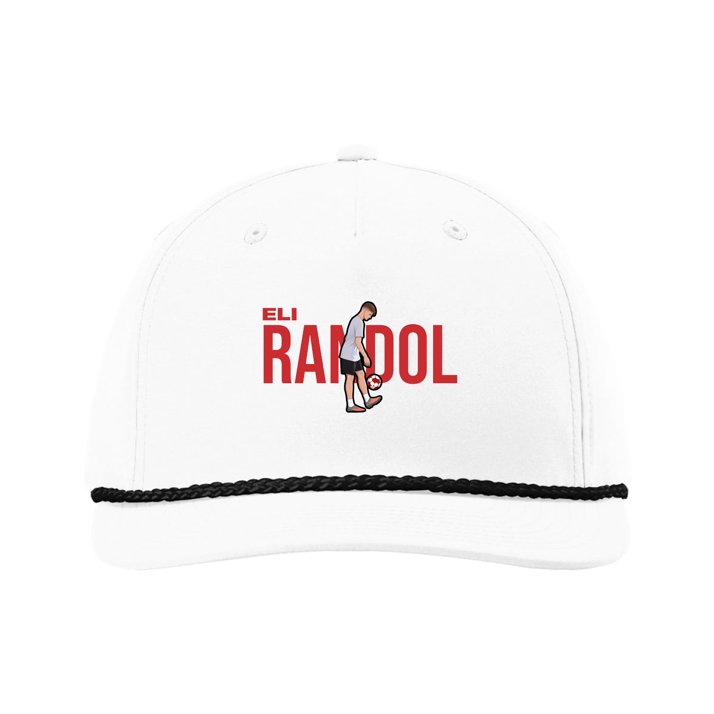 Five-Panel Classic Rope Cap — Player Name in White