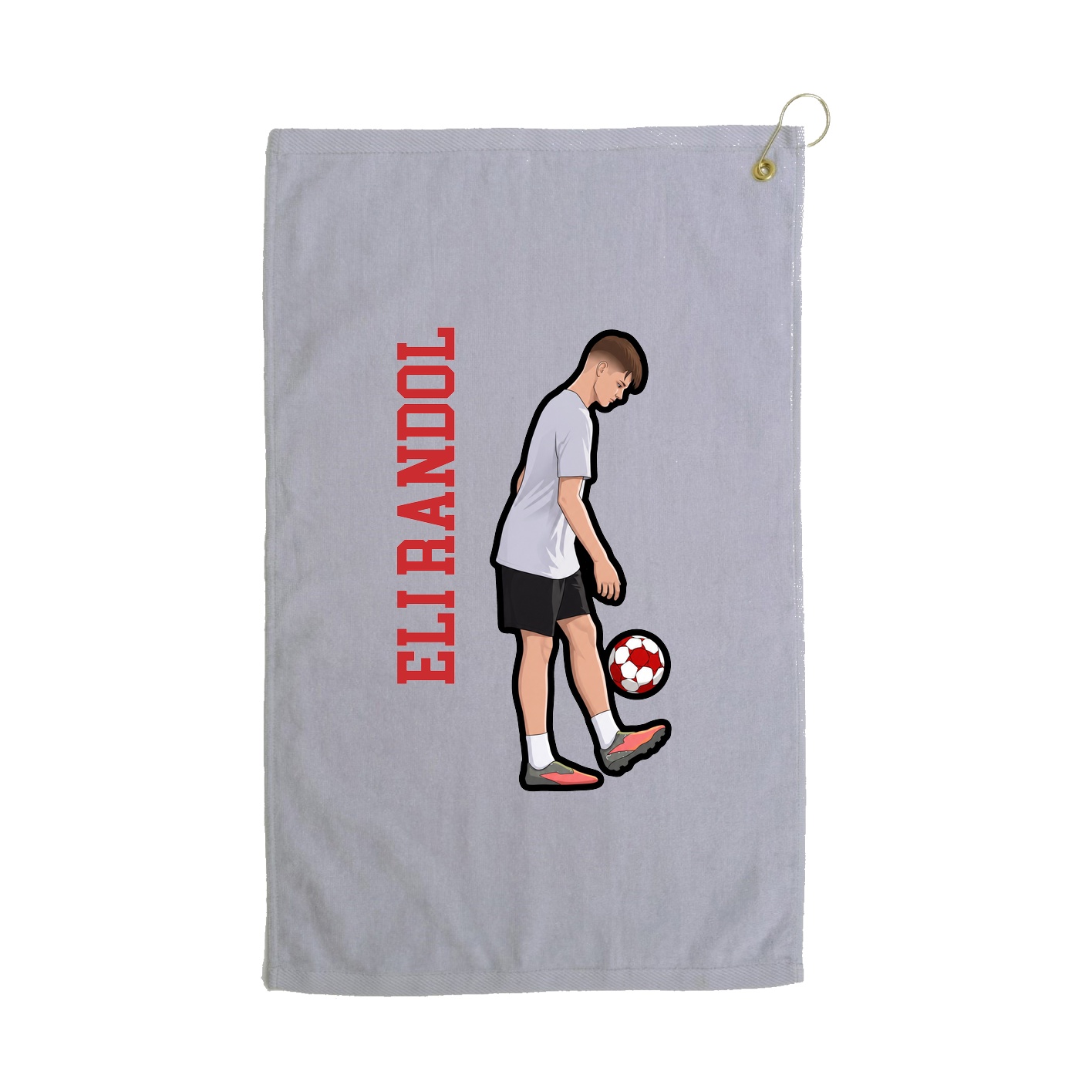 Golf Towel — Name Vertical in Grey