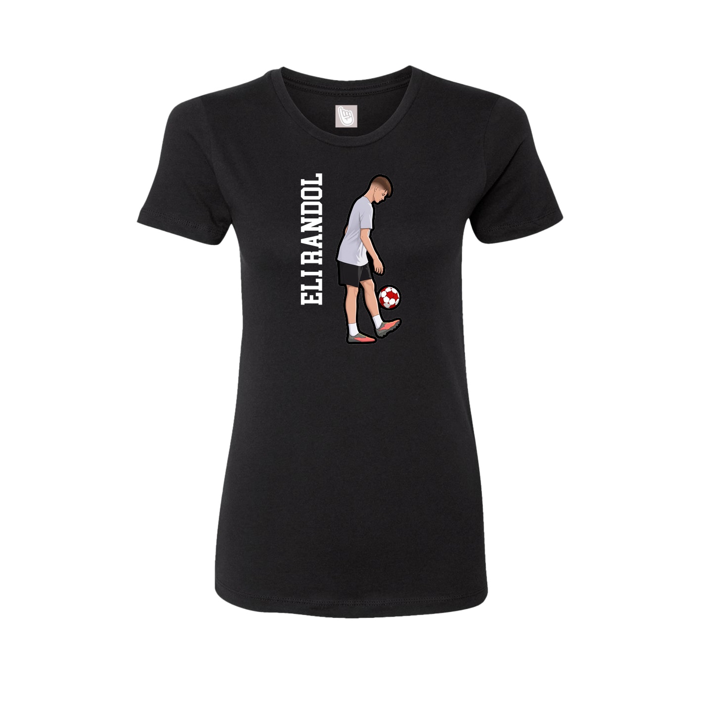Fitted Women's Tee — Name Vertical in Black
