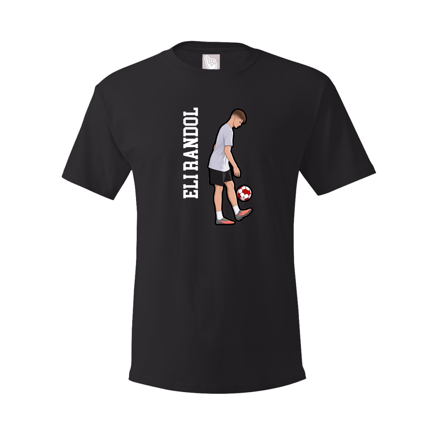 Youth Tee — Name Vertical in Black