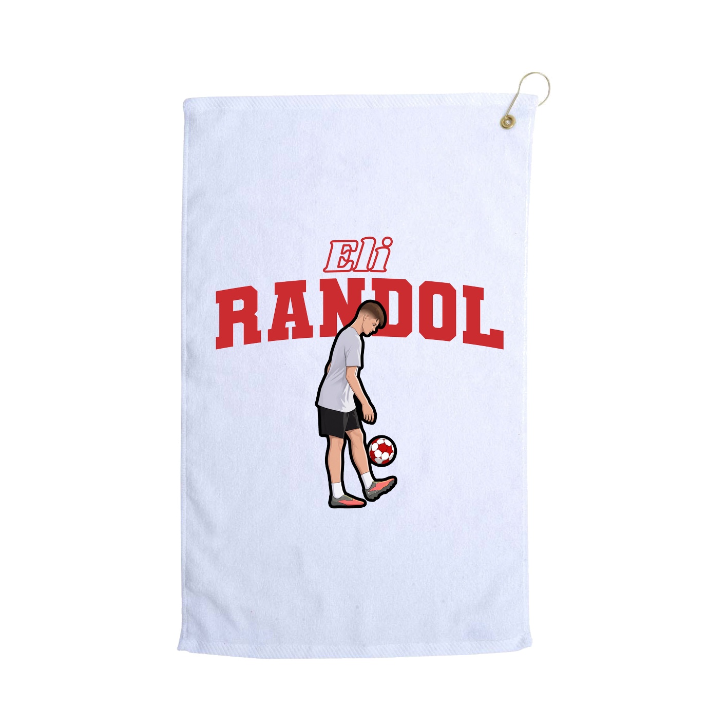 Golf Towel — Name Arch in White