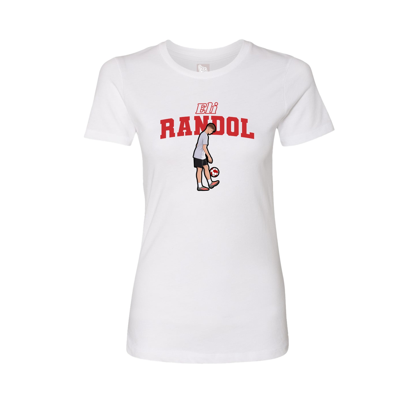 Fitted Women's Tee — Name Arch in White