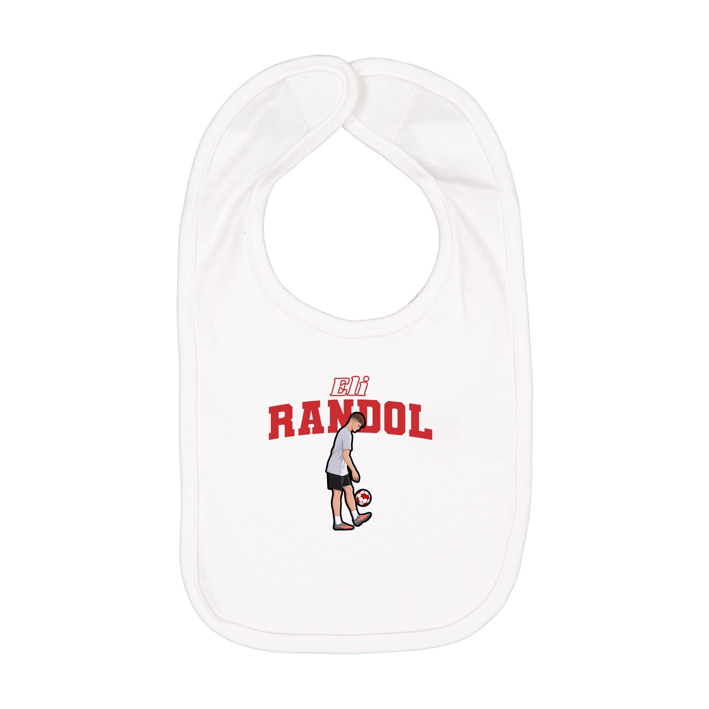 Infant Bib — Name Arch in White