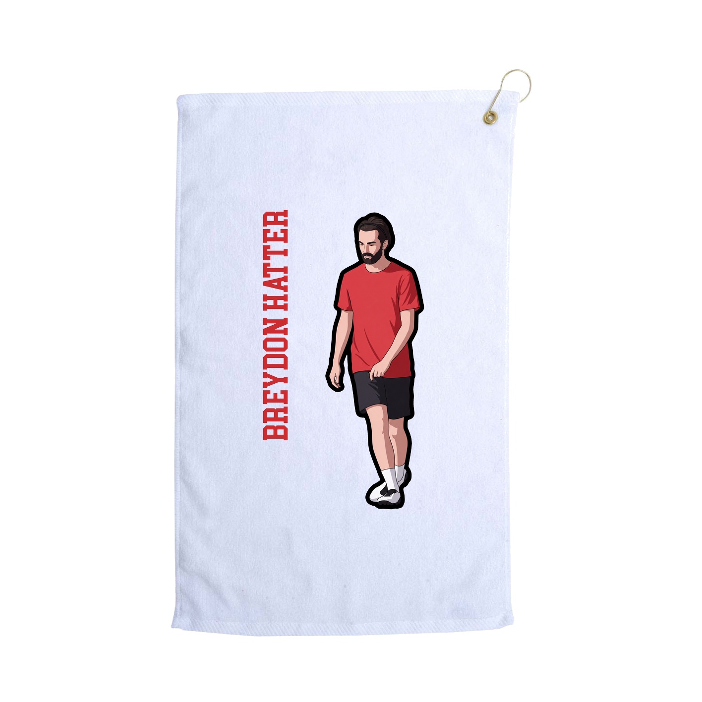 Golf Towel — Name Vertical in White
