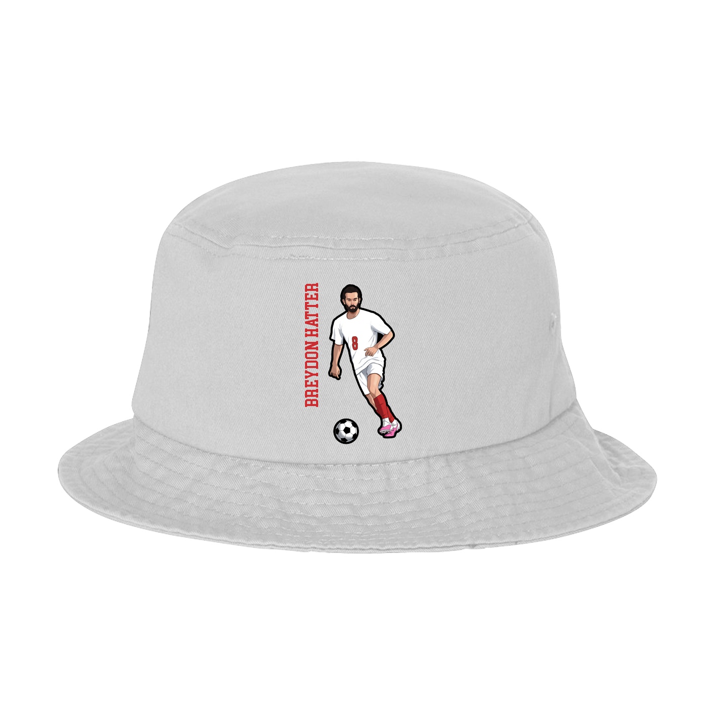Bucket Cap — Name Vertical in White