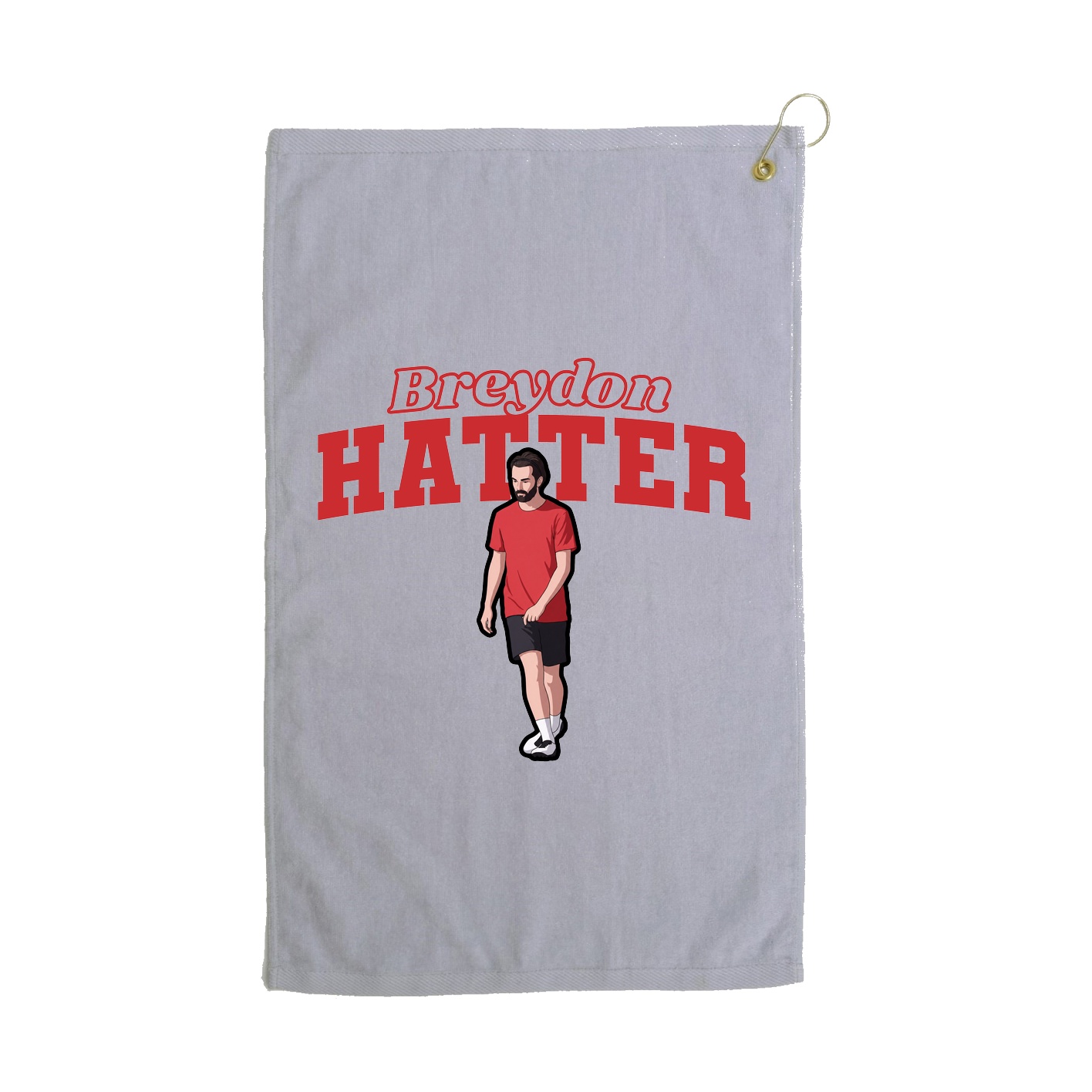 Golf Towel — Name Arch in Grey