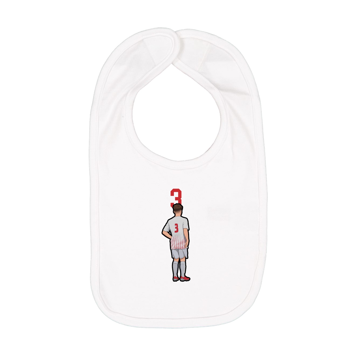 Infant Bib — Number Top in White