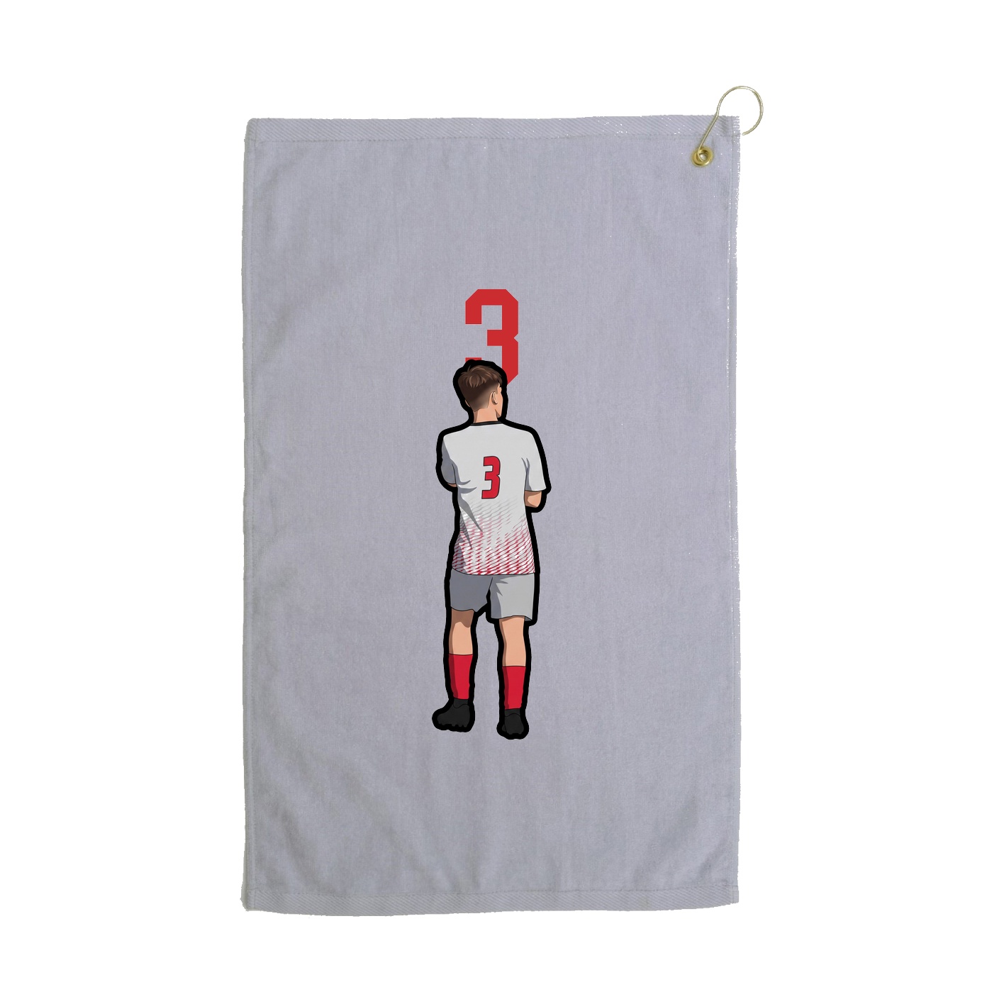 Golf Towel — Number Top in Grey