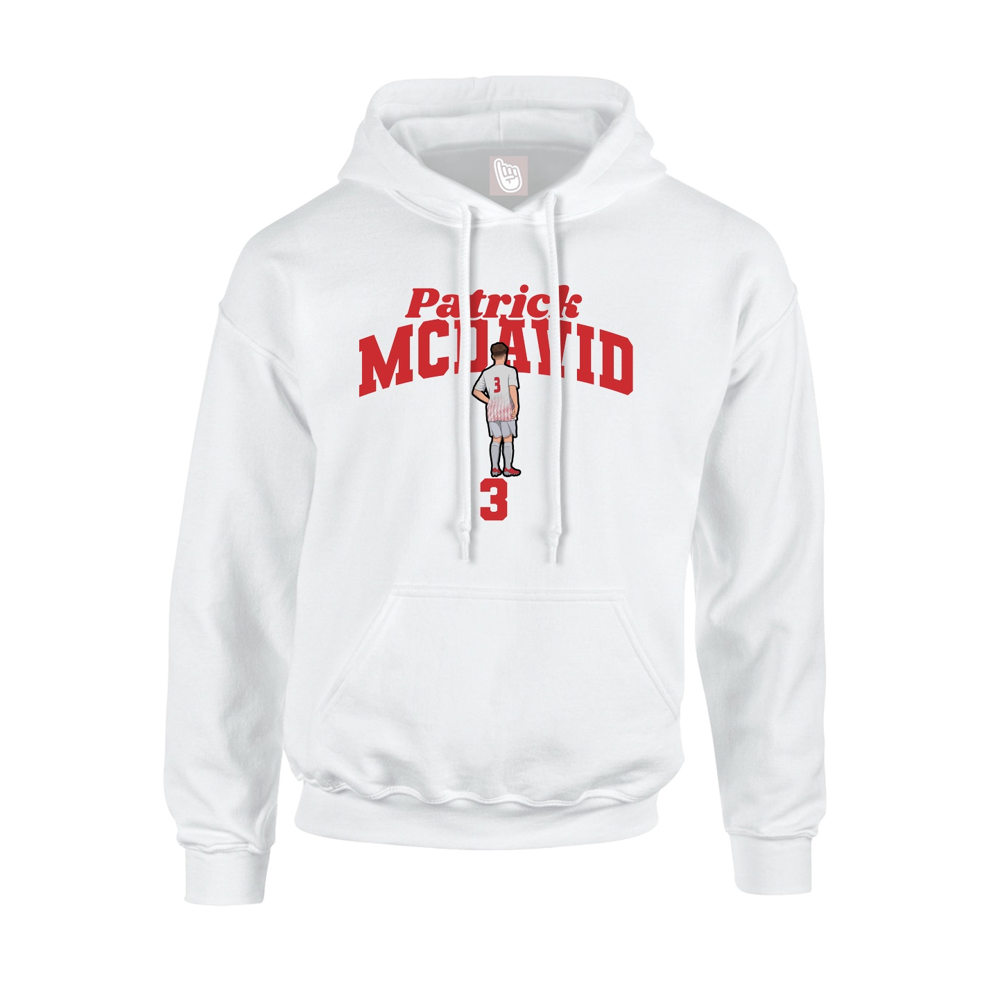 Youth Hoodie — Signature Arch in White
