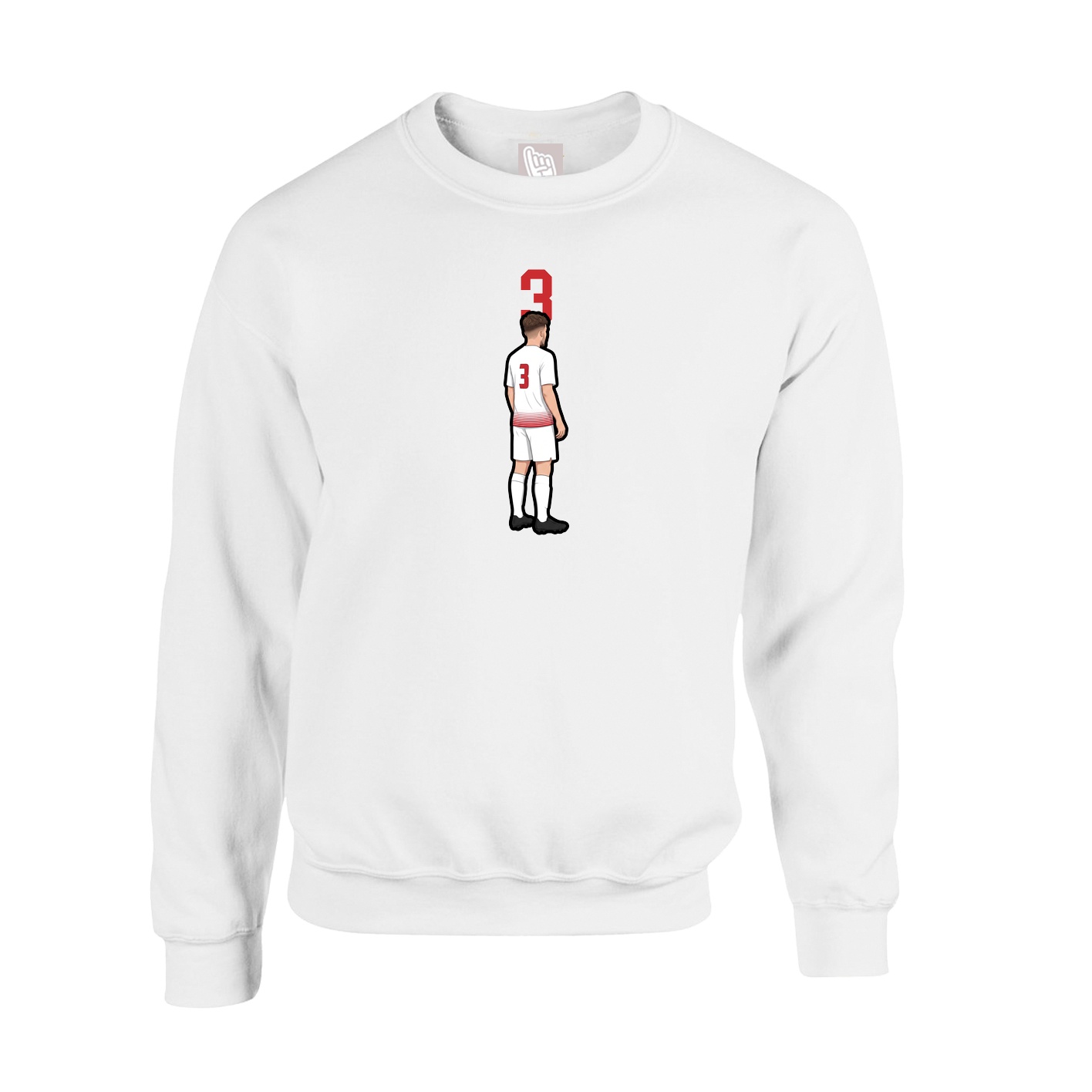 Fleece Crew — Number Top in White