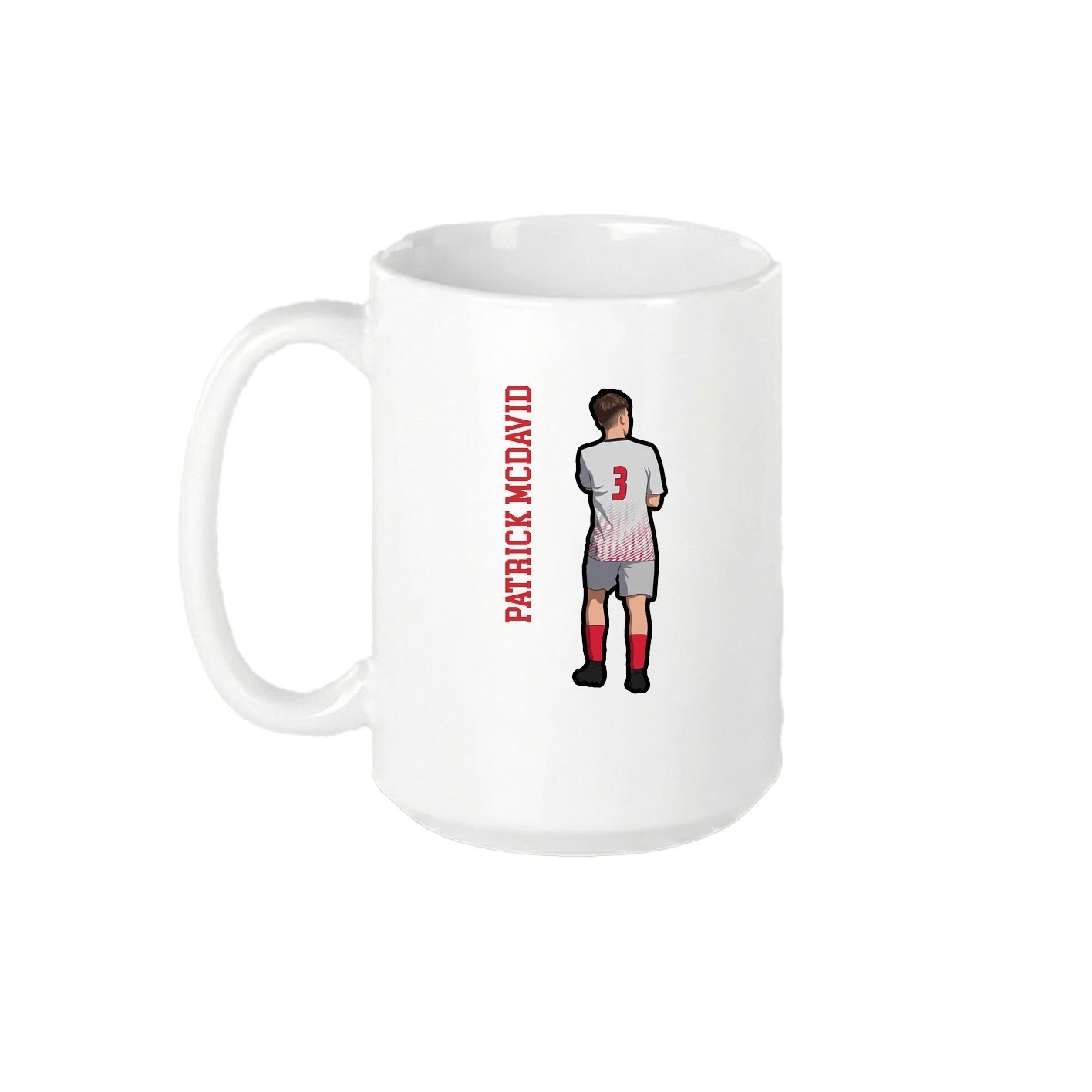 15oz Coffee Mug — Name Vertical in White