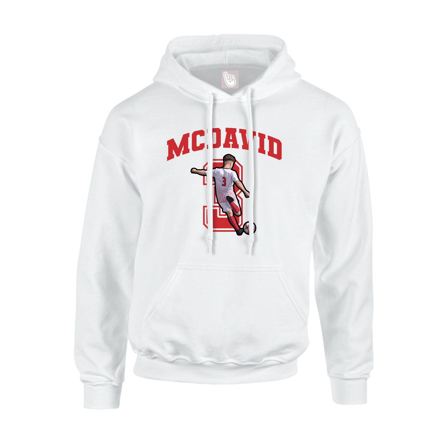 Hoodie — Number in White