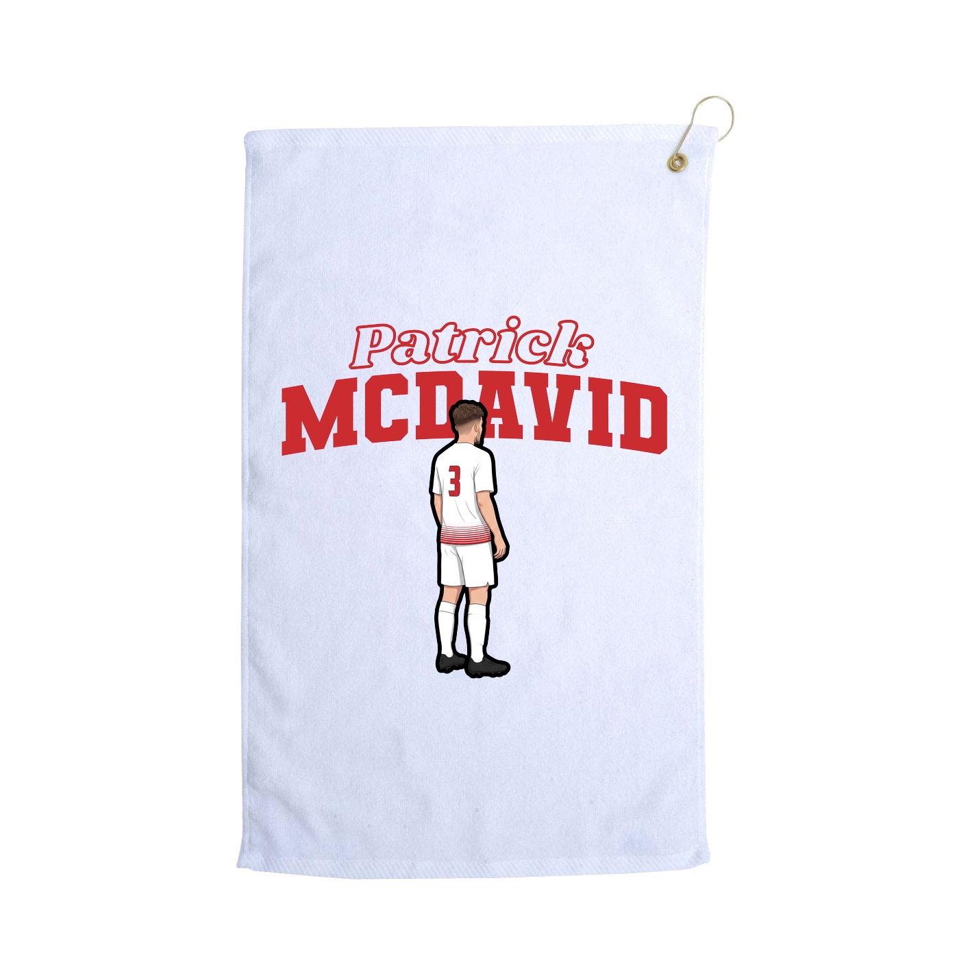 Golf Towel — Name Arch in White