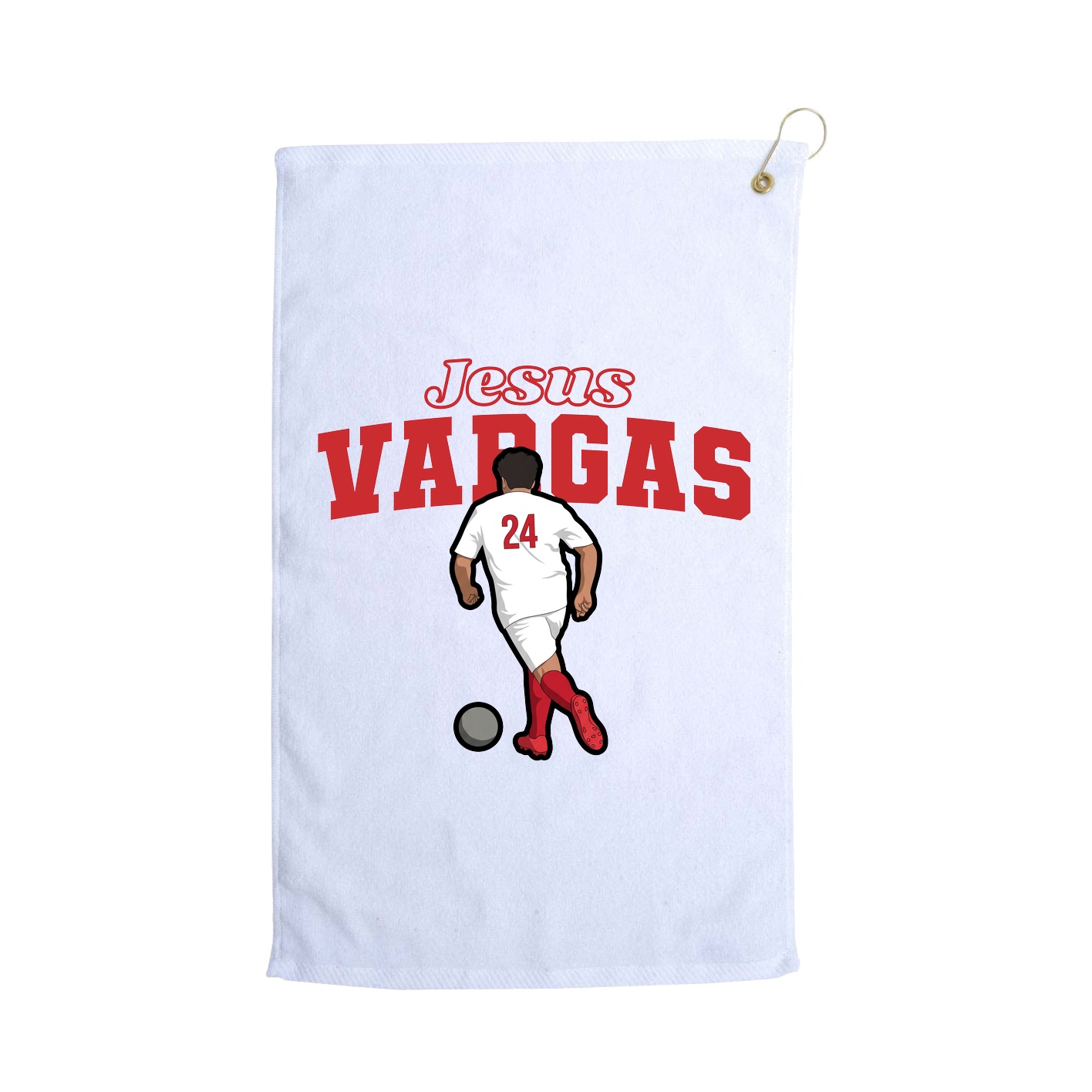 Golf Towel — Name Arch in White